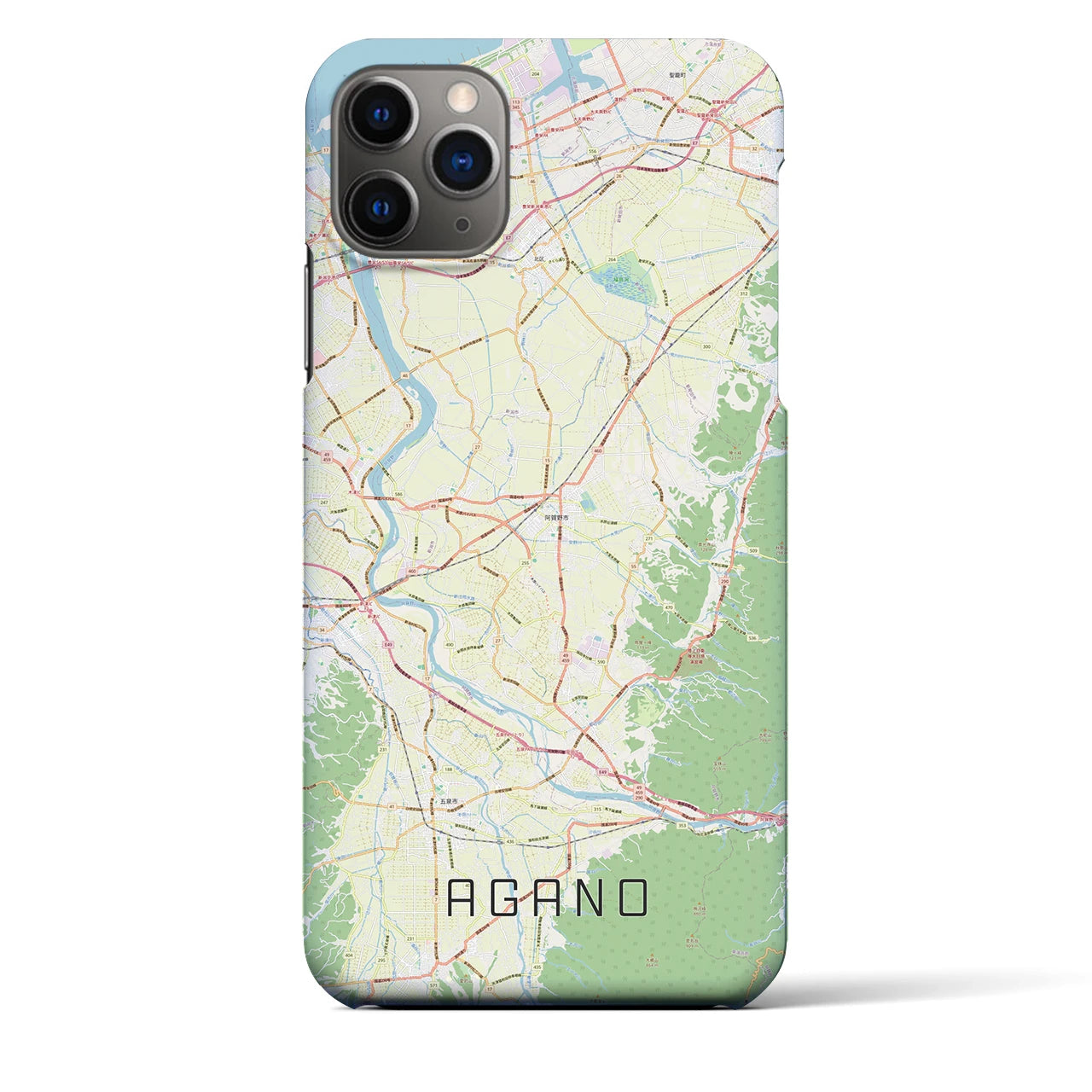 【阿賀野(新潟県)】地図柄iPhoneケース(バックカバータイプ)