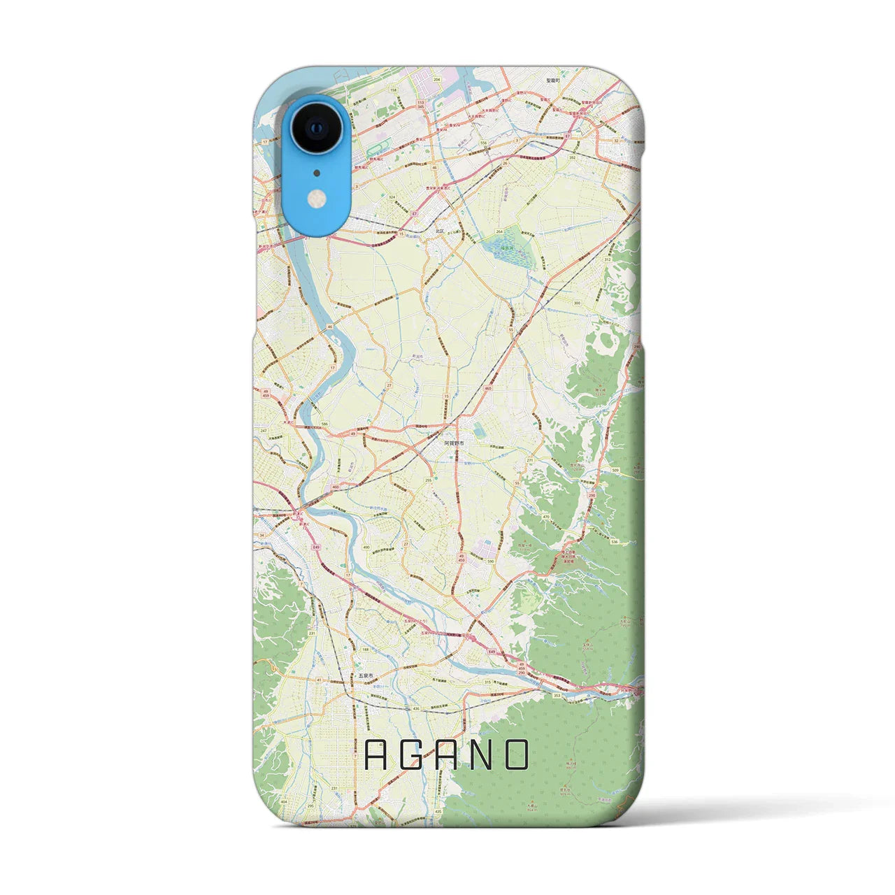 【阿賀野(新潟県)】地図柄iPhoneケース(バックカバータイプ)