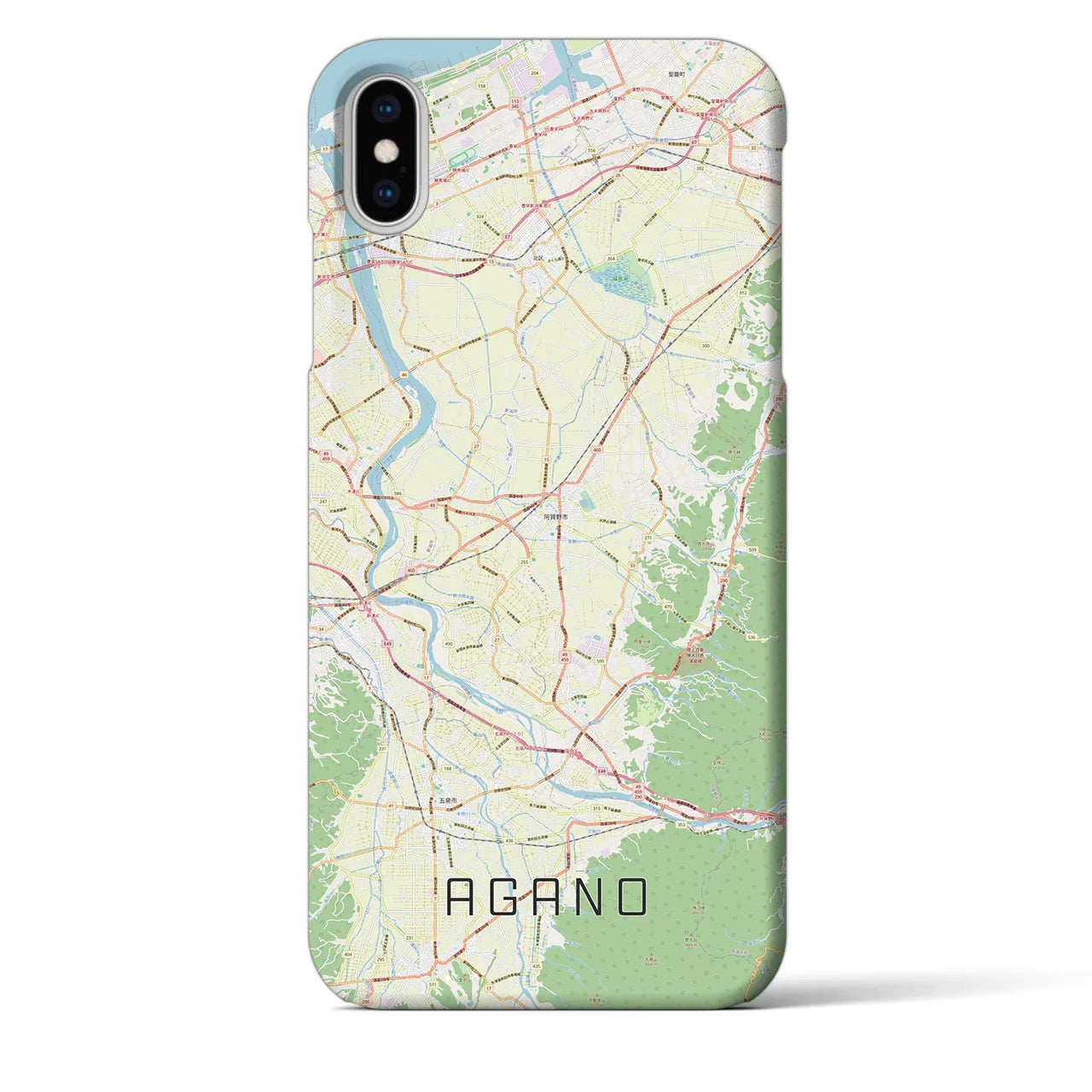 【阿賀野(新潟県)】地図柄iPhoneケース(バックカバータイプ)