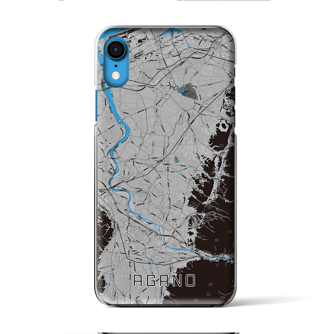 【阿賀野(新潟県)】地図柄iPhoneケース(クリアタイプ)