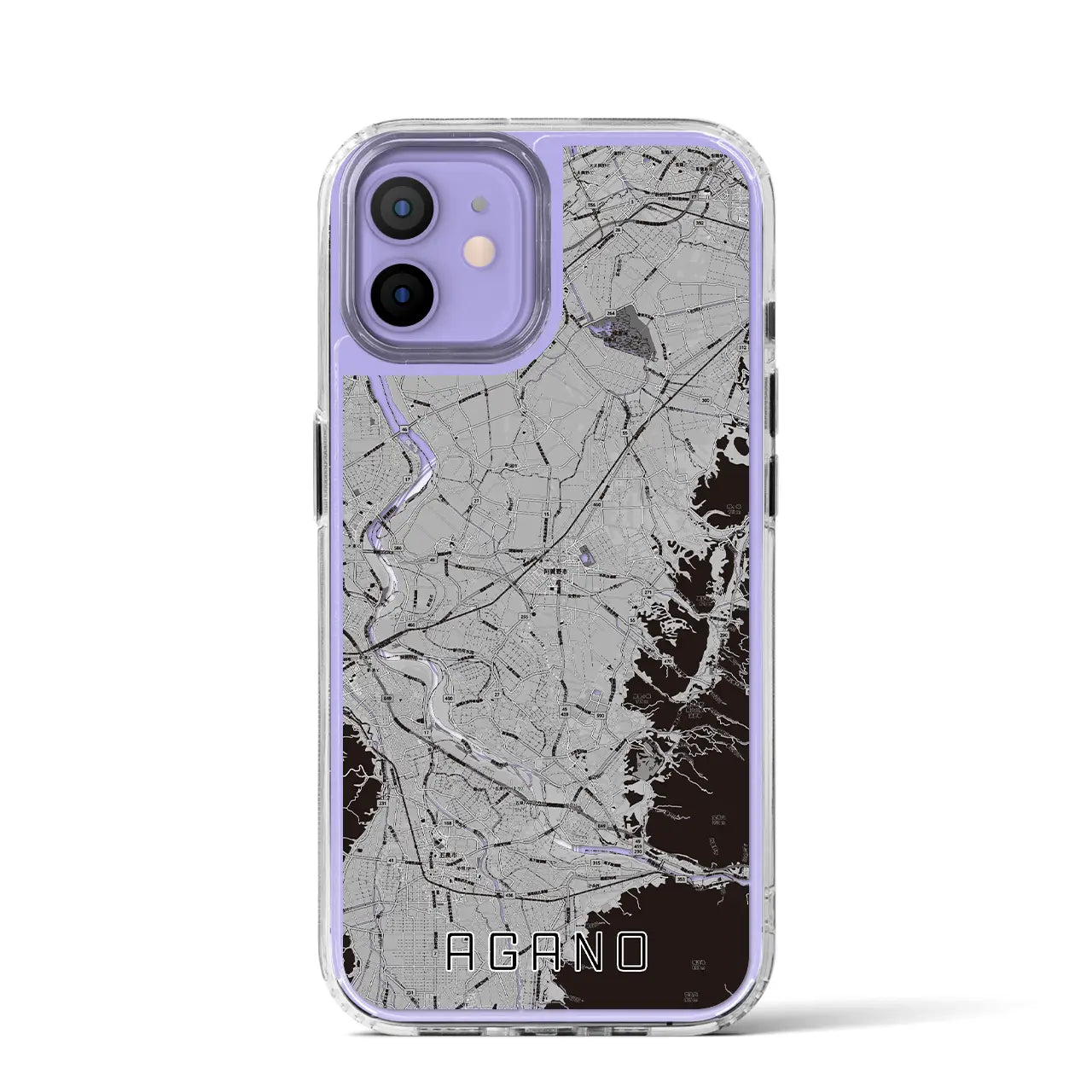 【阿賀野(新潟県)】地図柄iPhoneケース(MagSafeタイプ)
