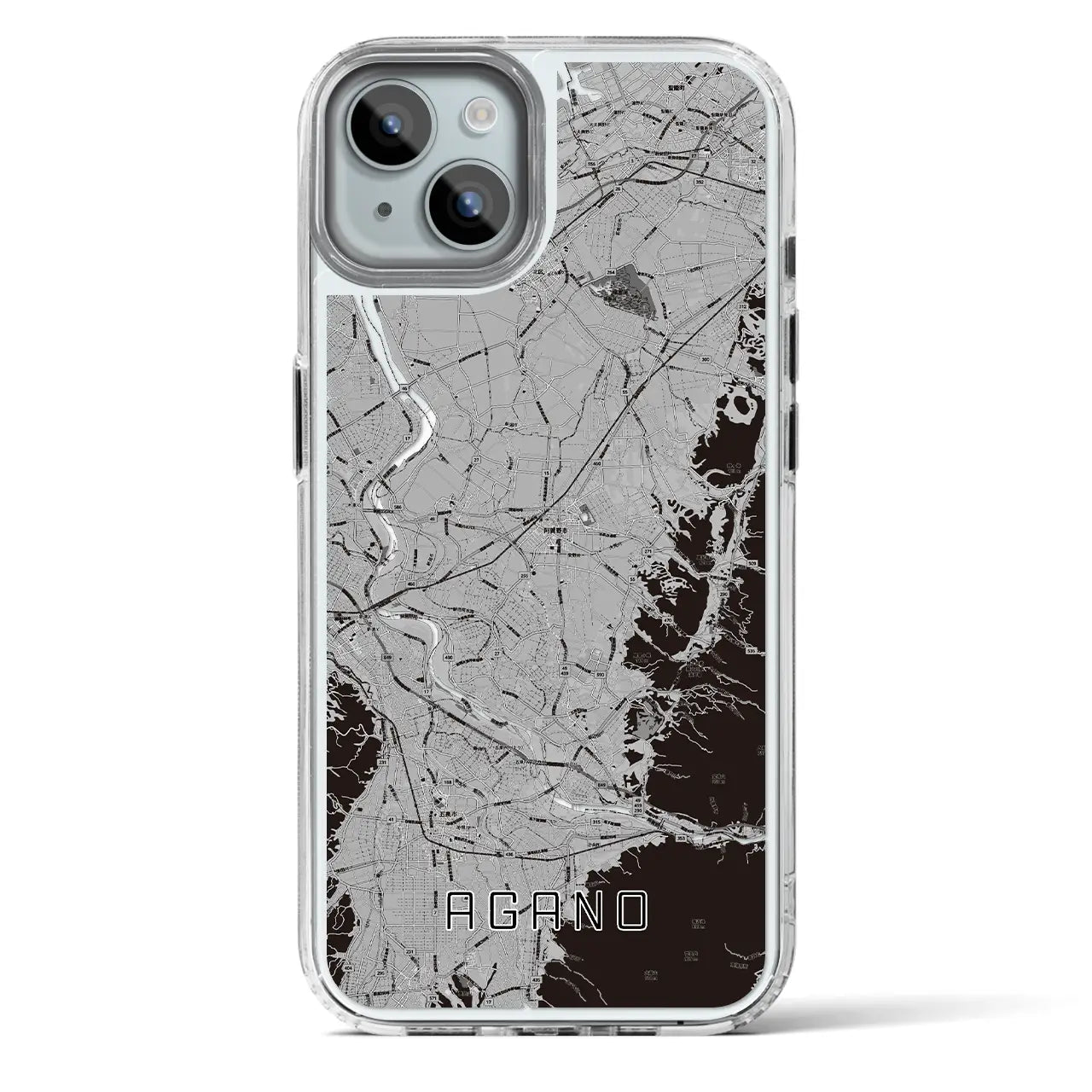【阿賀野(新潟県)】地図柄iPhoneケース(MagSafeタイプ)