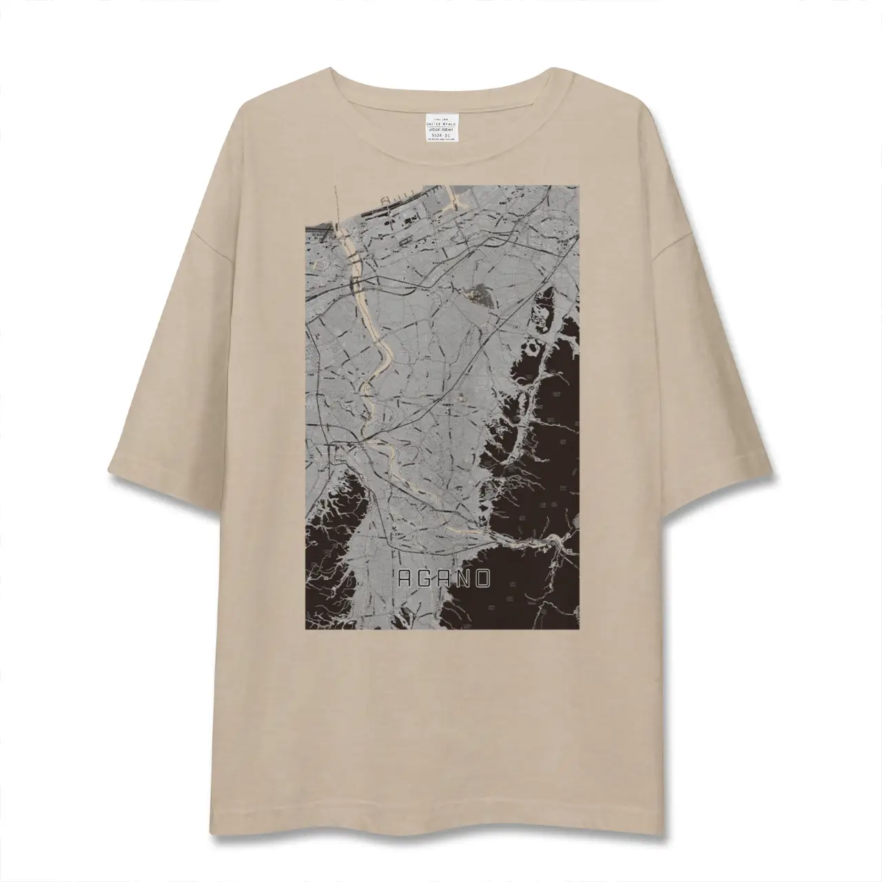 【阿賀野(新潟県)】地図柄ビッグシルエットTシャツ