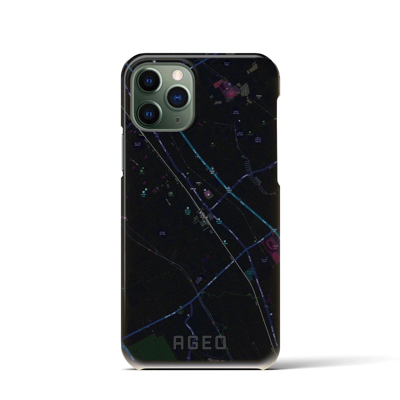 【上尾(埼玉県)】地図柄iPhoneケース(バックカバータイプ)