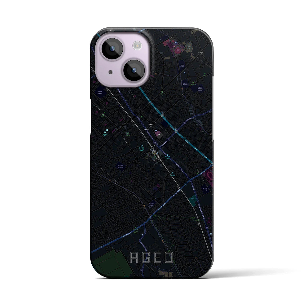 【上尾(埼玉県)】地図柄iPhoneケース(バックカバータイプ)