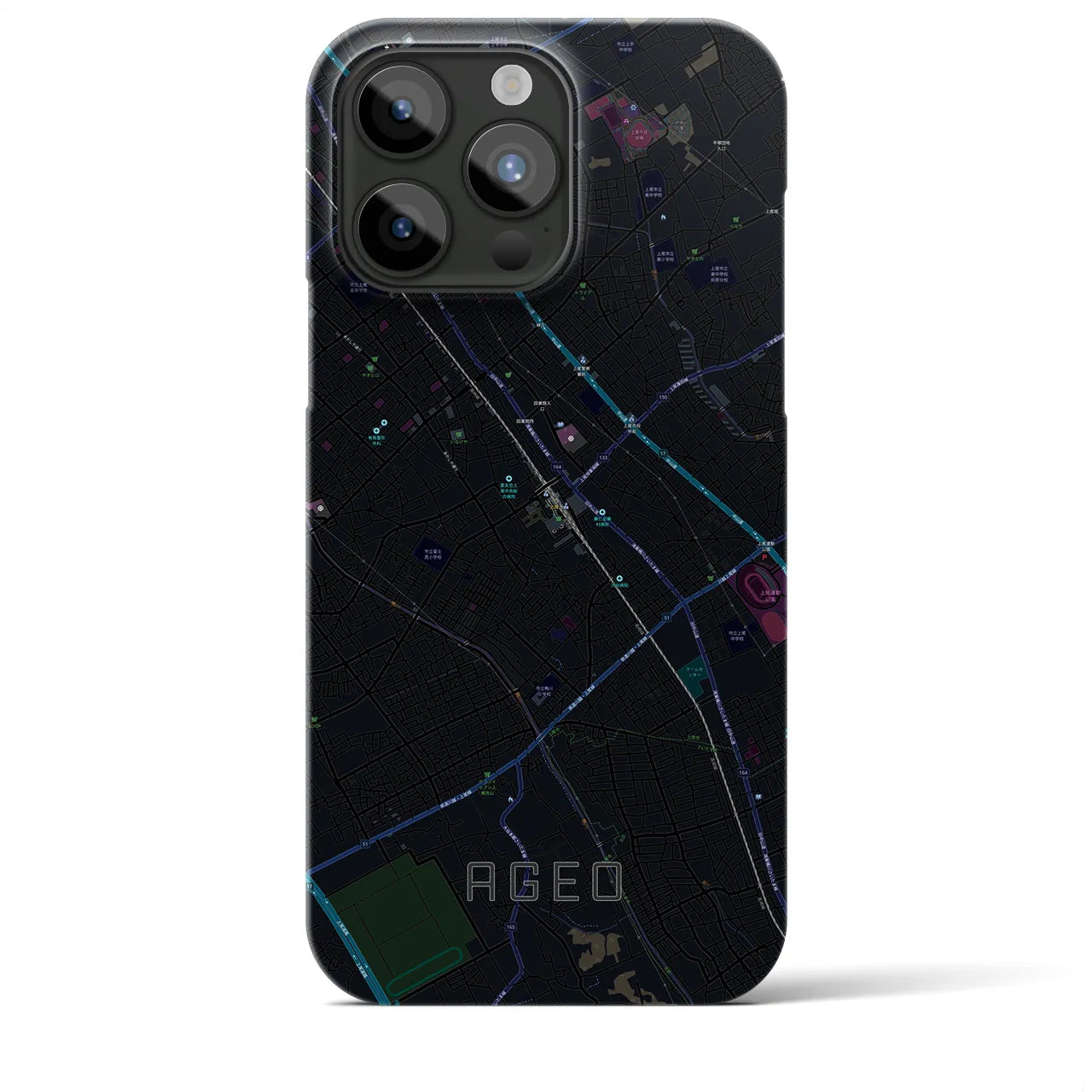 【上尾(埼玉県)】地図柄iPhoneケース(バックカバータイプ)