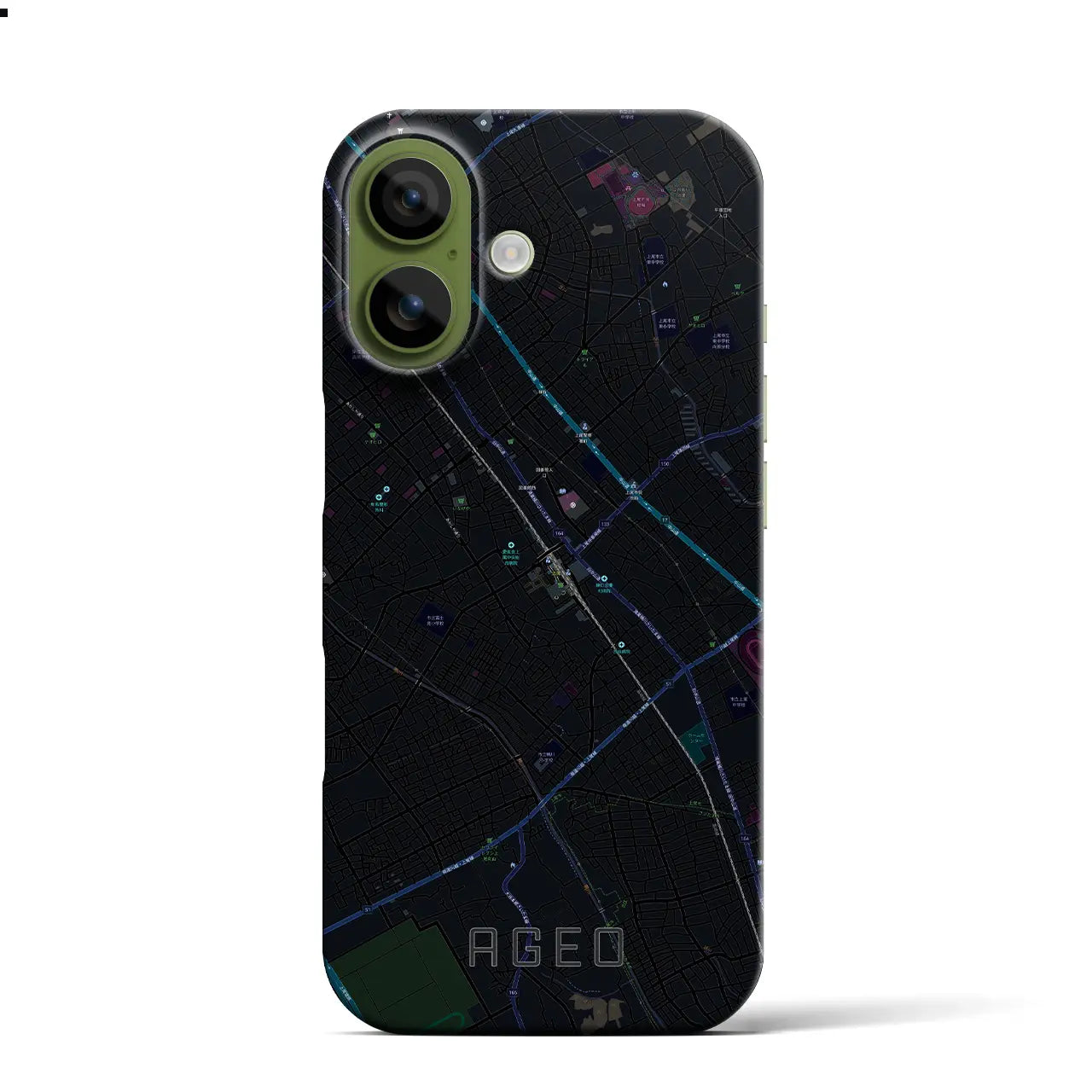 【上尾(埼玉県)】地図柄iPhoneケース(バックカバータイプ)