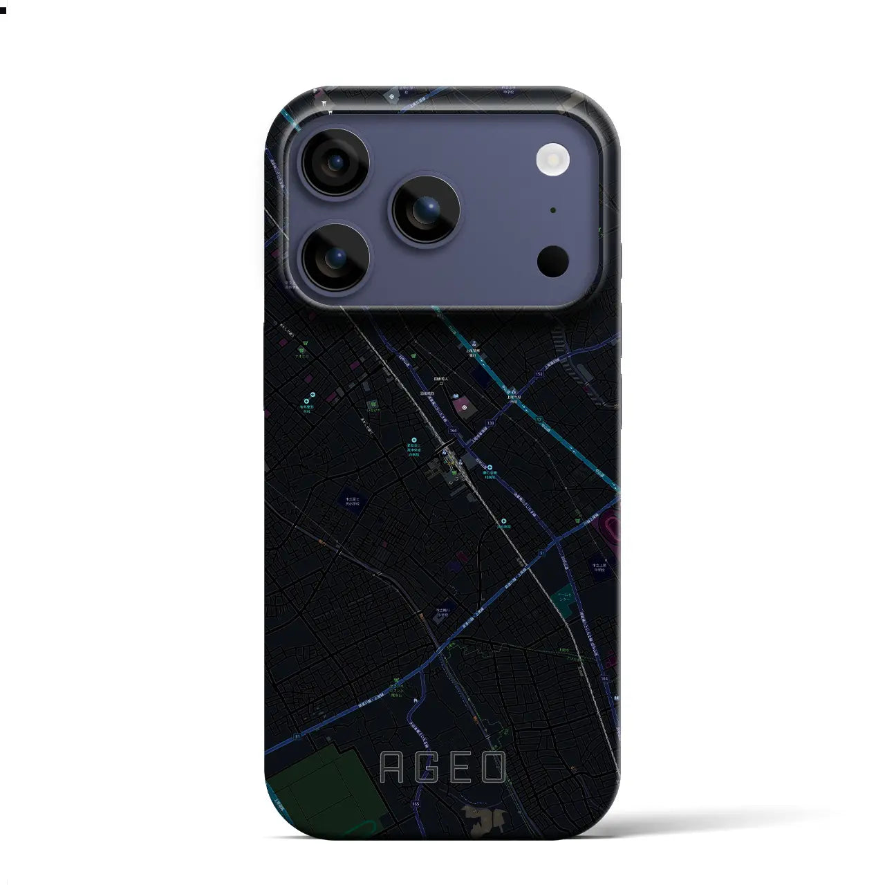 【上尾(埼玉県)】地図柄iPhoneケース(バックカバータイプ)