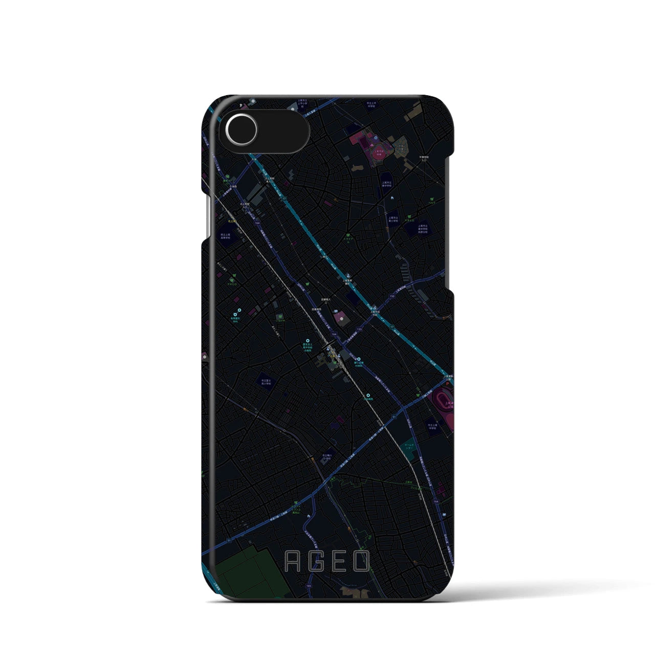 【上尾(埼玉県)】地図柄iPhoneケース(バックカバータイプ)