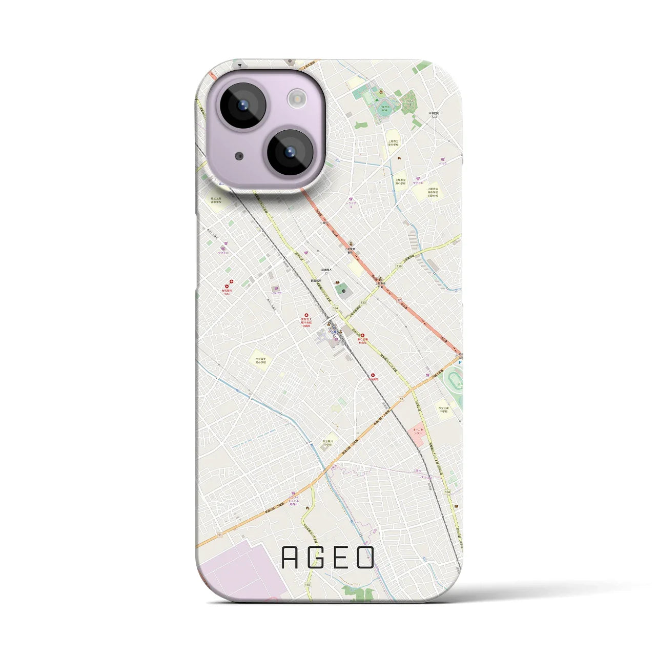 【上尾(埼玉県)】地図柄iPhoneケース(バックカバータイプ)