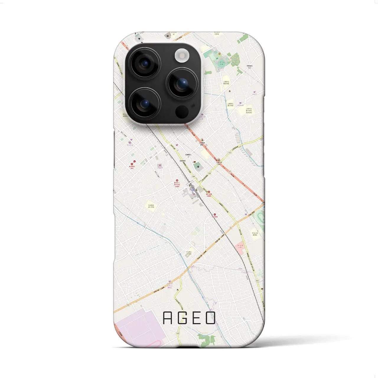【上尾(埼玉県)】地図柄iPhoneケース(バックカバータイプ)