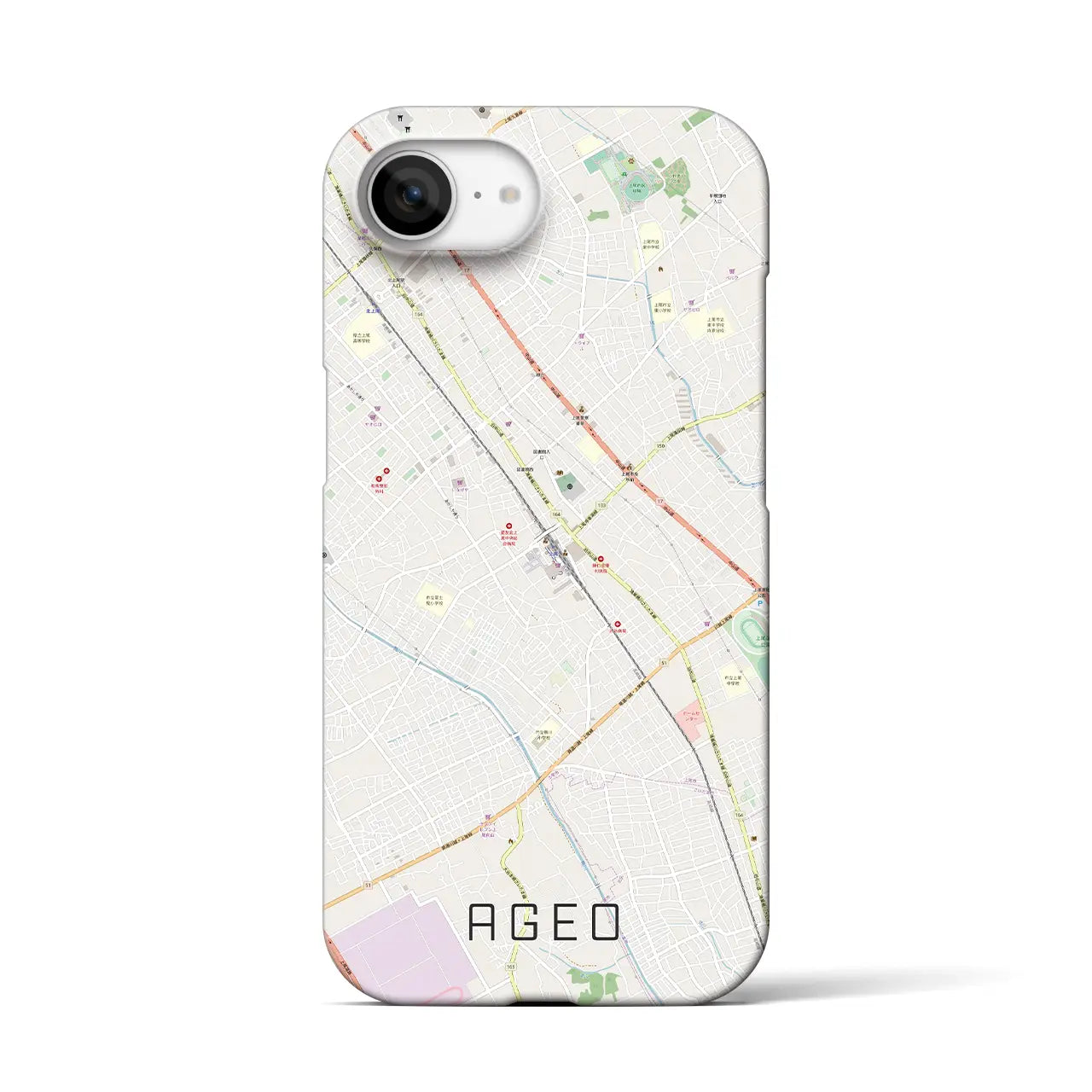 【上尾(埼玉県)】地図柄iPhoneケース(バックカバータイプ)