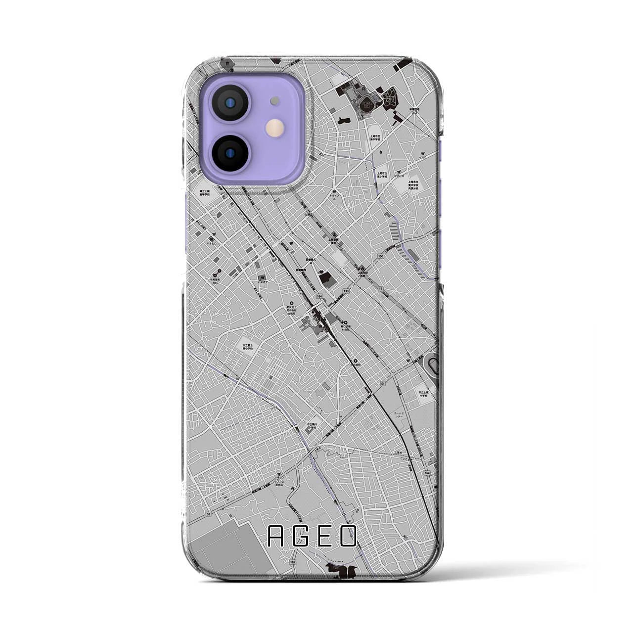 【上尾(埼玉県)】地図柄iPhoneケース(クリアタイプ)