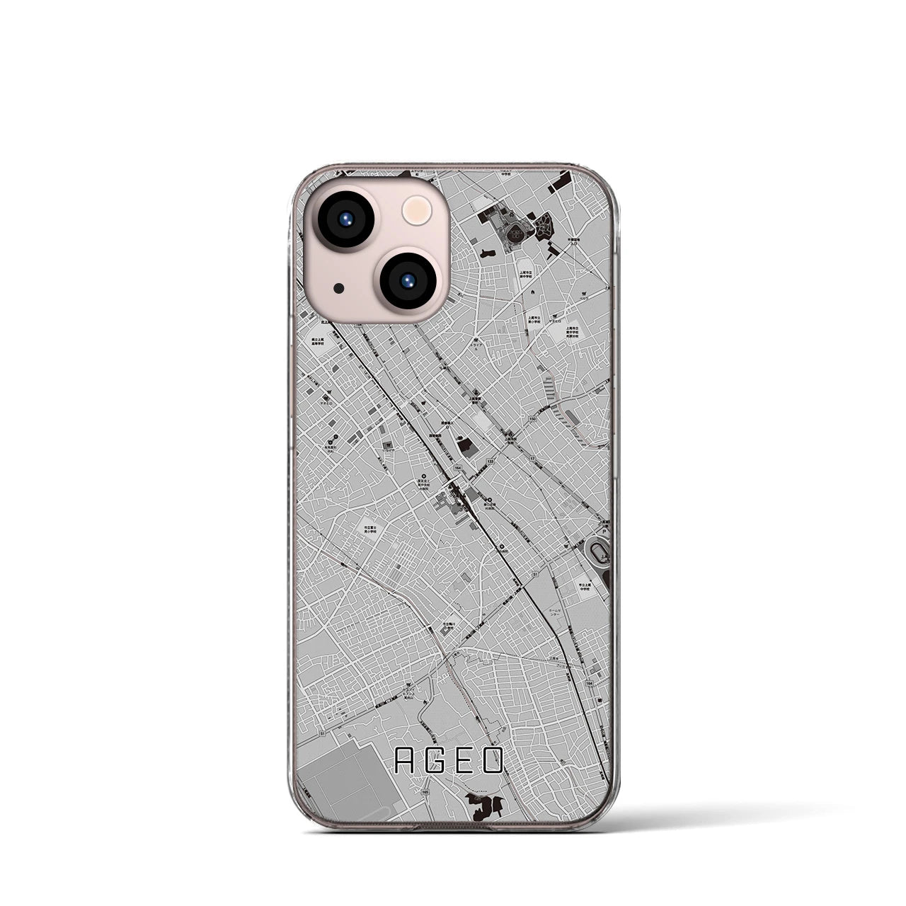 【上尾(埼玉県)】地図柄iPhoneケース(クリアタイプ)