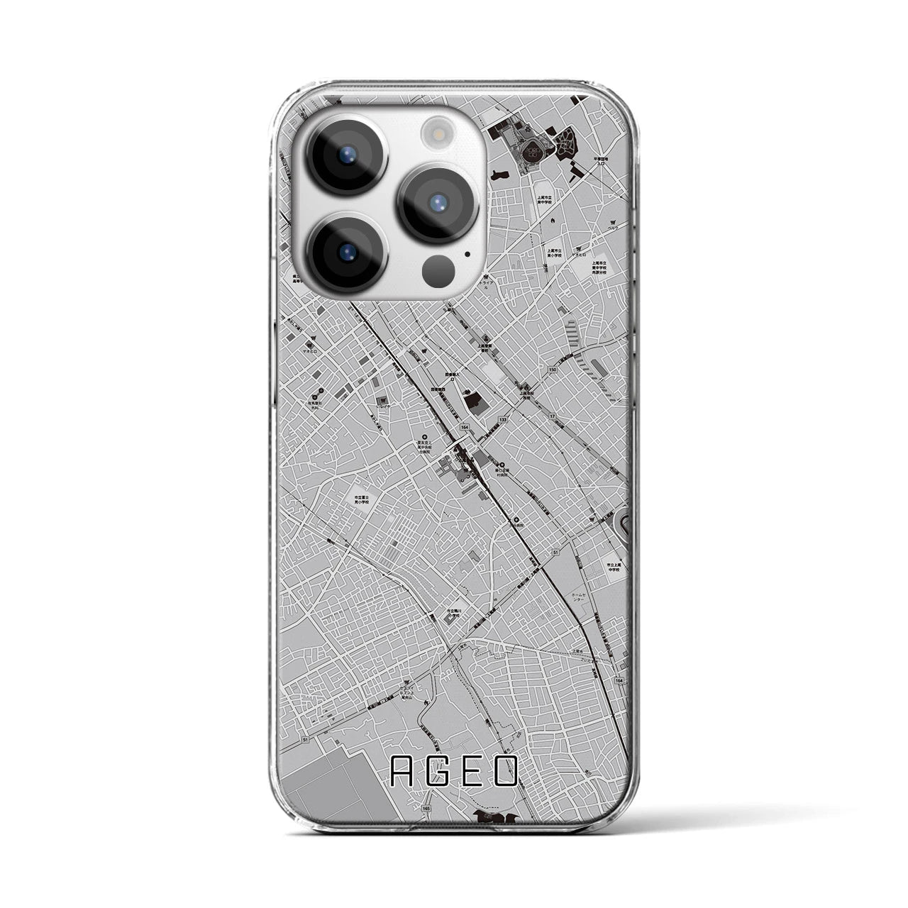 【上尾(埼玉県)】地図柄iPhoneケース(クリアタイプ)