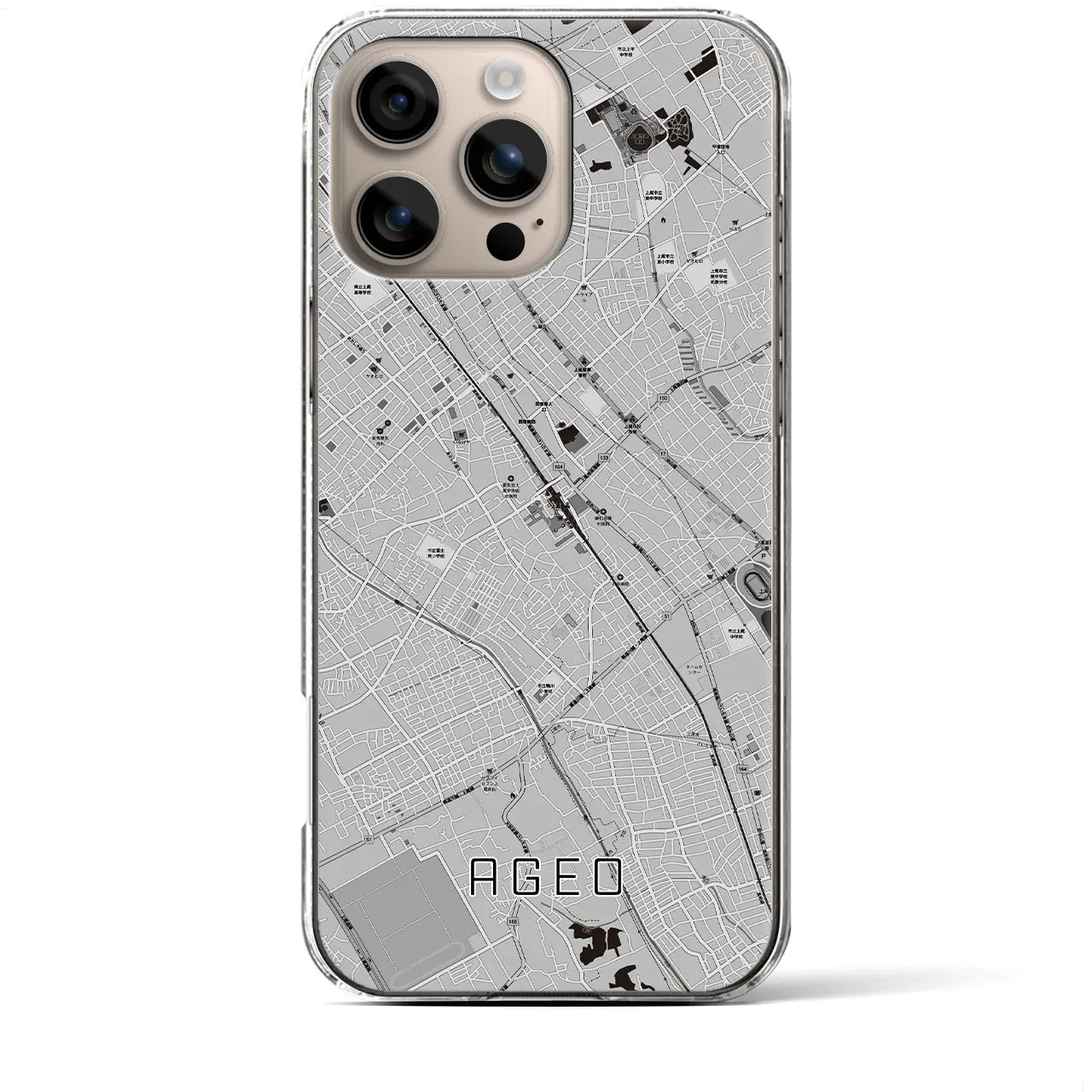 【上尾(埼玉県)】地図柄iPhoneケース(クリアタイプ)