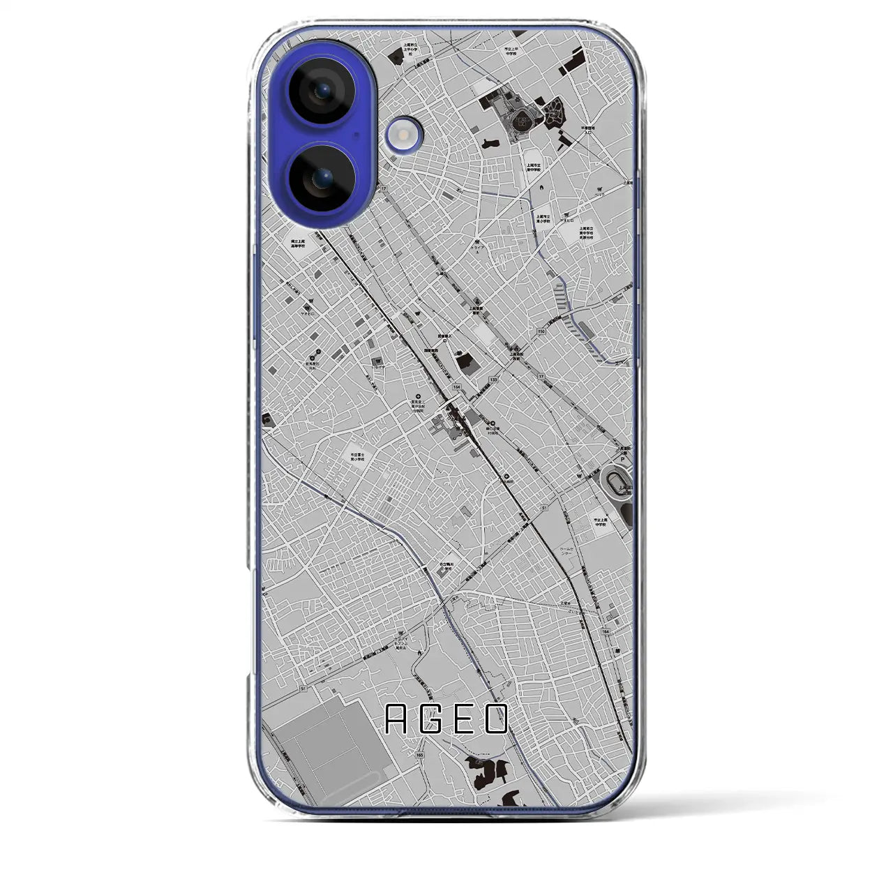 【上尾(埼玉県)】地図柄iPhoneケース(クリアタイプ)