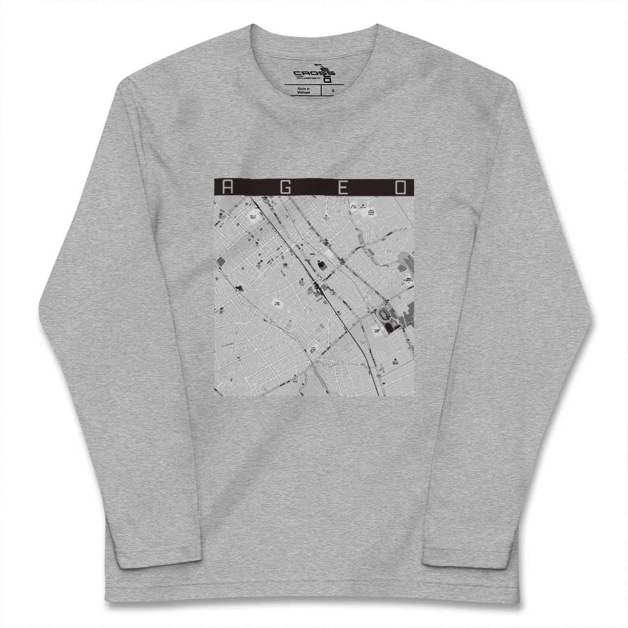 【上尾(埼玉県)】地図柄ロングスリーブTシャツ