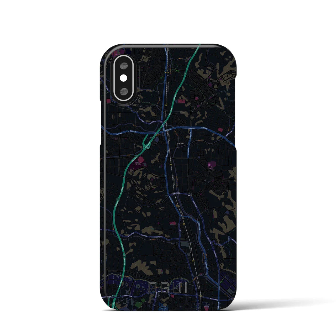 【阿久比(愛知県)】地図柄iPhoneケース(バックカバータイプ)