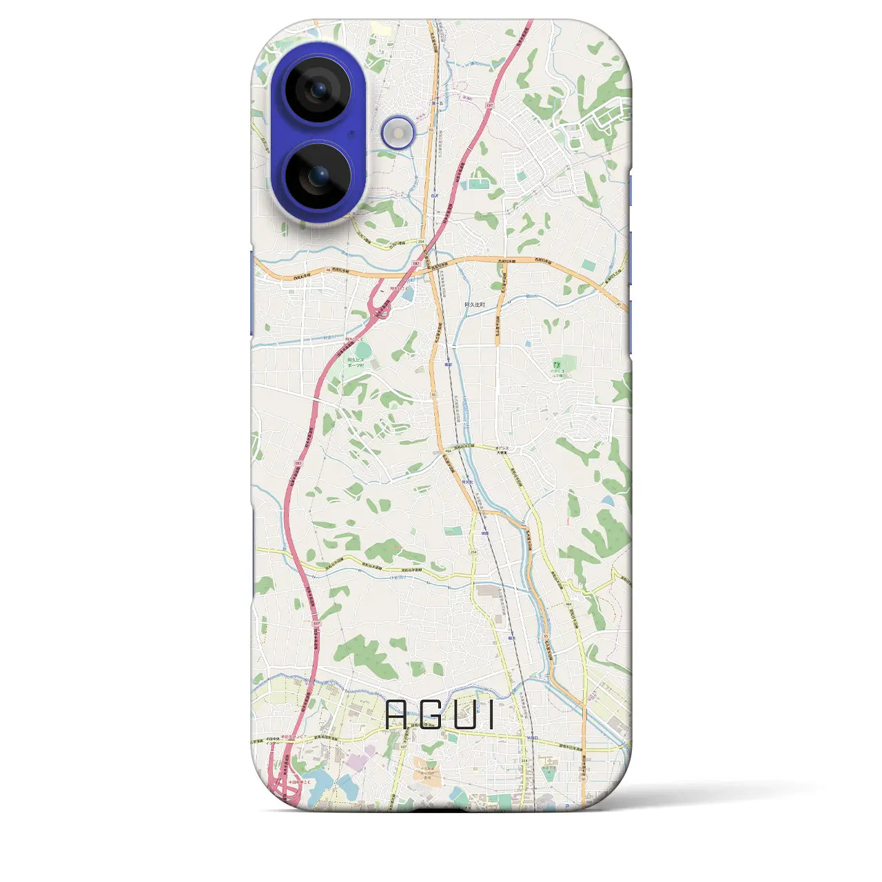 【阿久比(愛知県)】地図柄iPhoneケース(バックカバータイプ)ブラック・iPhone 16 Pro Max 用