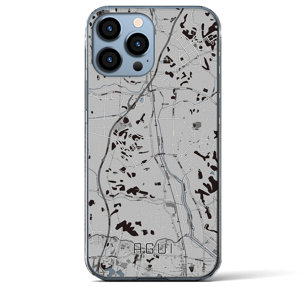 【阿久比(愛知県)】地図柄iPhoneケース(クリアタイプ)