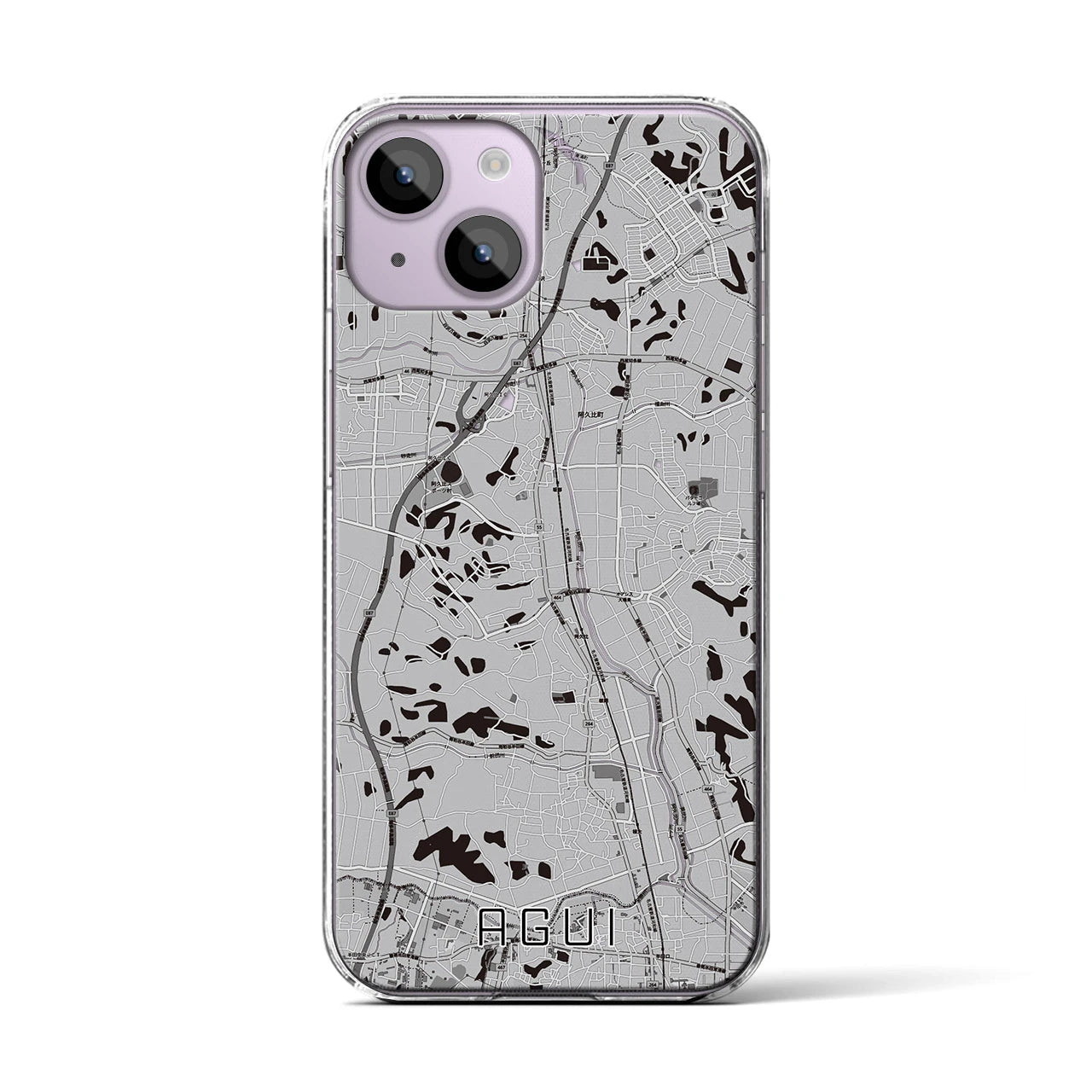 【阿久比(愛知県)】地図柄iPhoneケース(クリアタイプ)