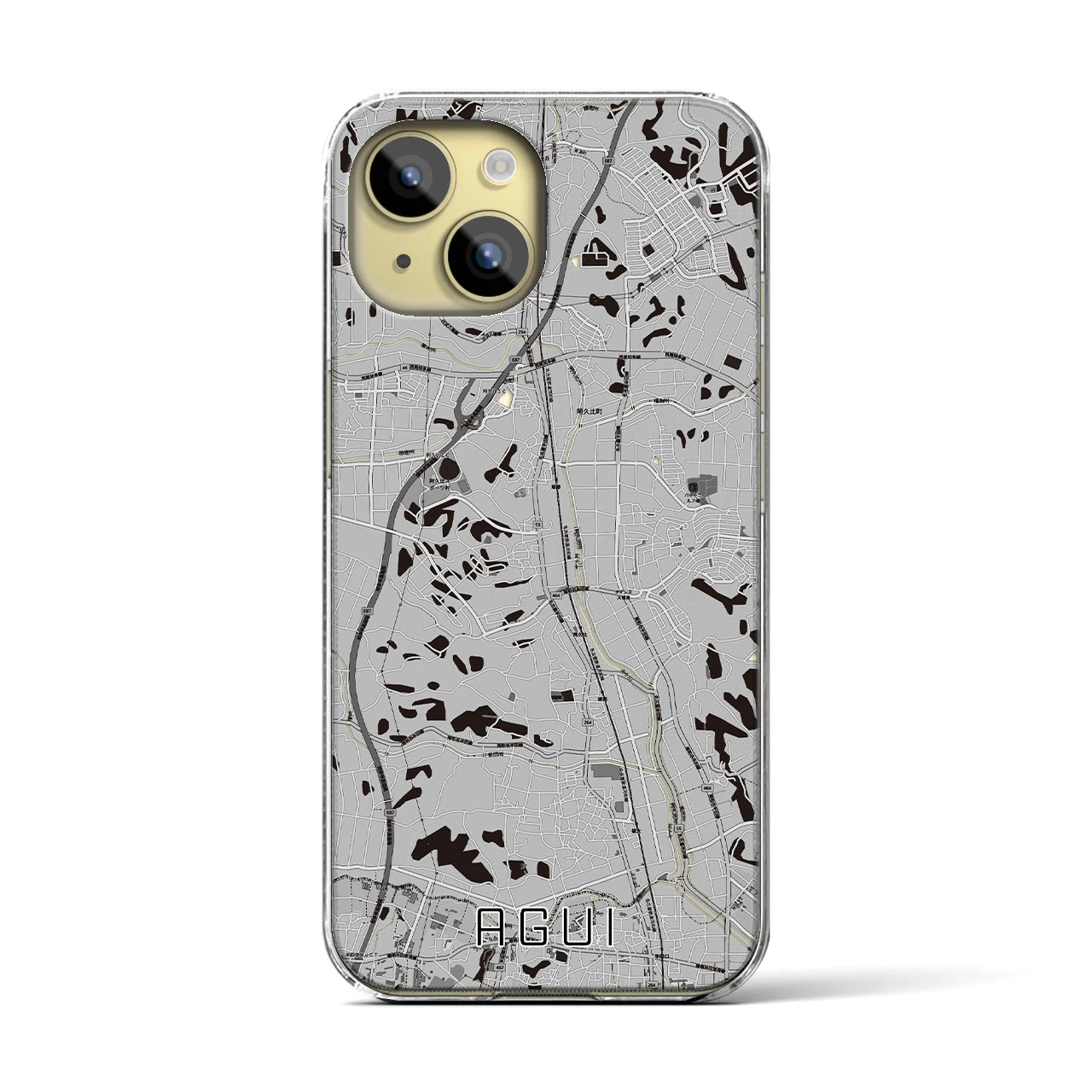 【阿久比(愛知県)】地図柄iPhoneケース(クリアタイプ)