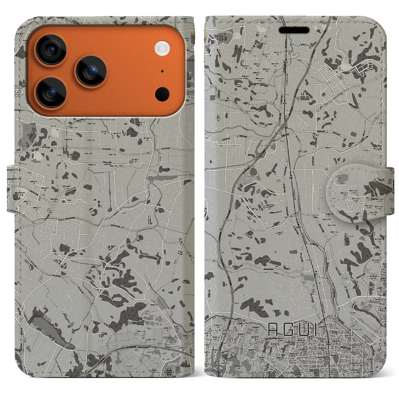 【阿久比(愛知県)】地図柄iPhoneケース(手帳タイプ)