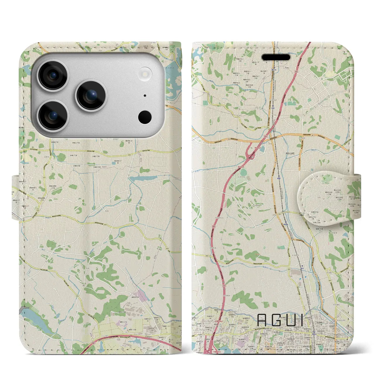 【阿久比(愛知県)】地図柄iPhoneケース(手帳タイプ)