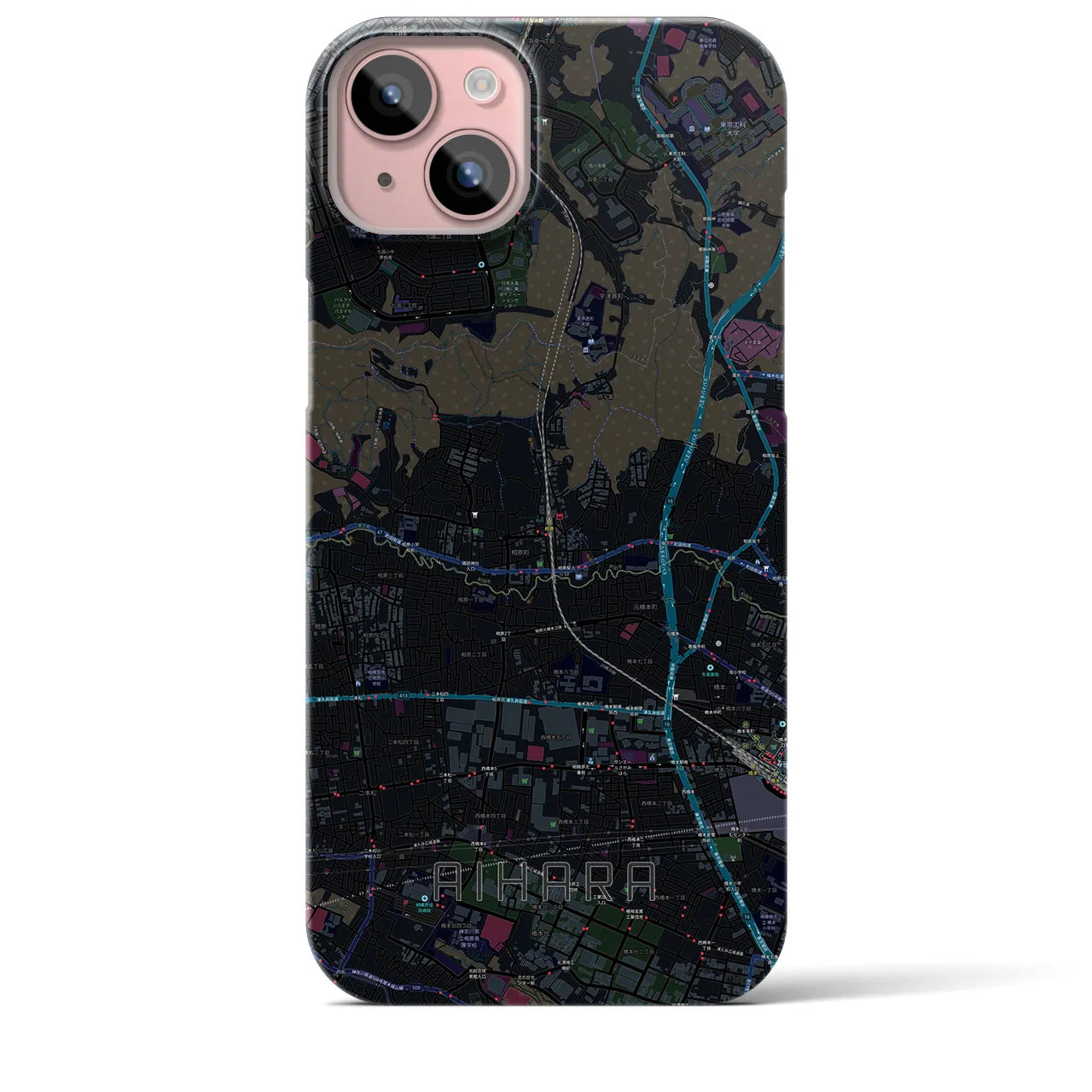 【相原(東京都)】地図柄iPhoneケース(バックカバータイプ)