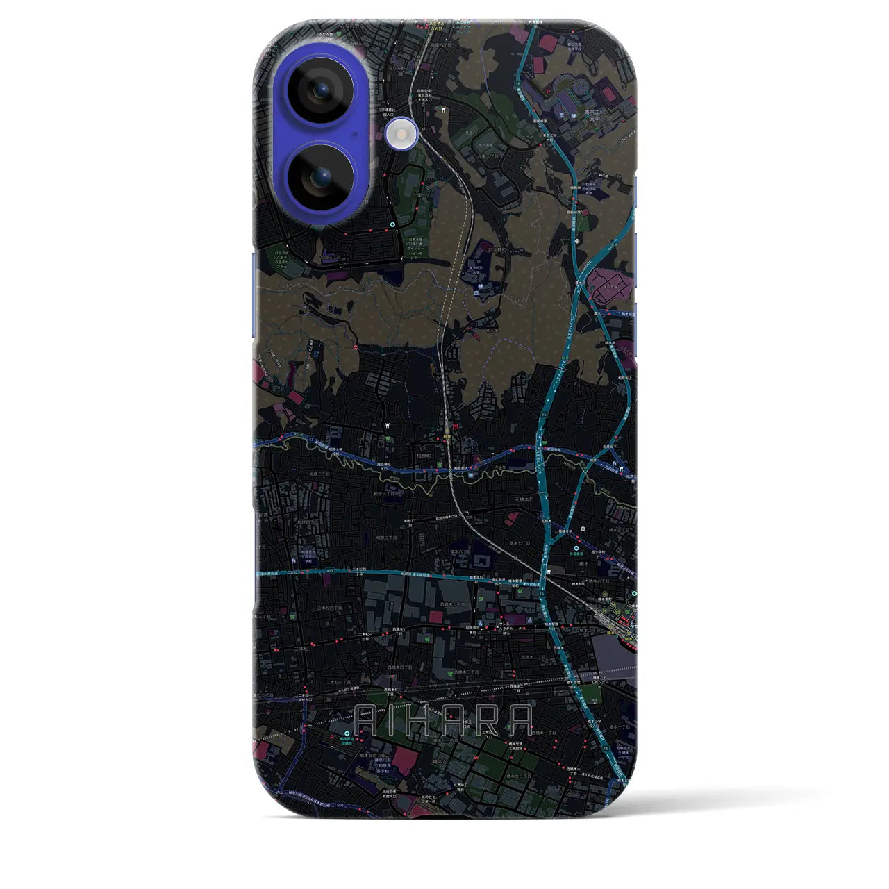 【相原(東京都)】地図柄iPhoneケース(バックカバータイプ)