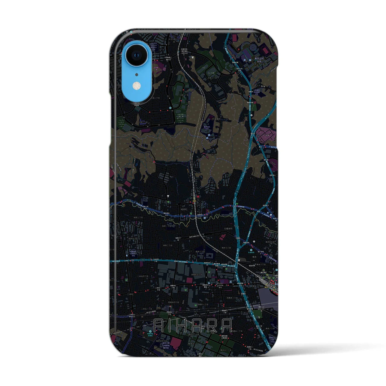 【相原(東京都)】地図柄iPhoneケース(バックカバータイプ)