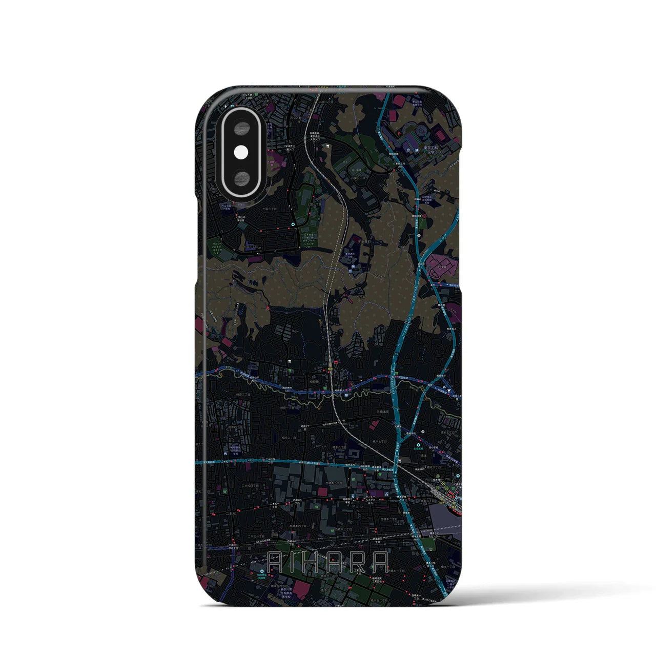 【相原(東京都)】地図柄iPhoneケース(バックカバータイプ)