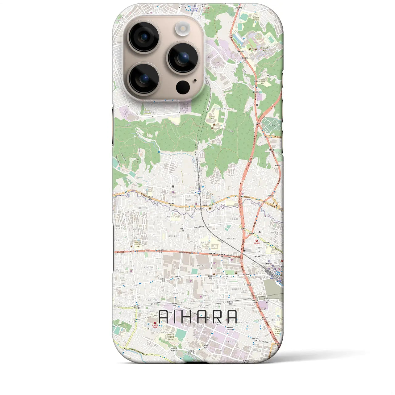 【相原(東京都)】地図柄iPhoneケース(バックカバータイプ)