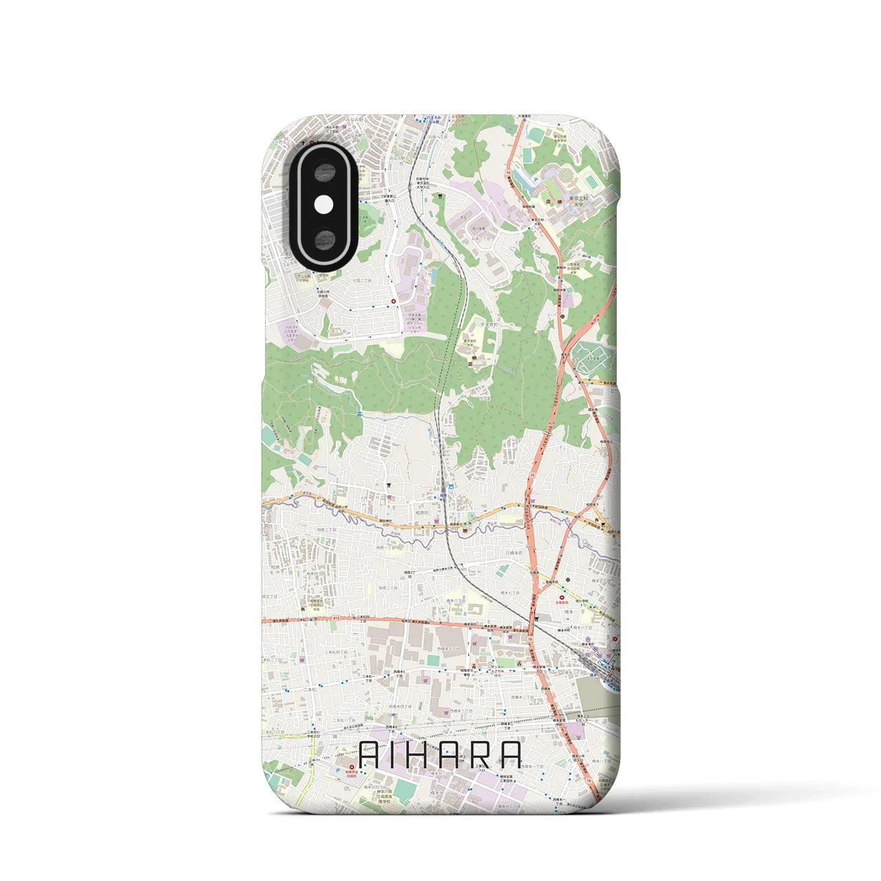 【相原(東京都)】地図柄iPhoneケース(バックカバータイプ)