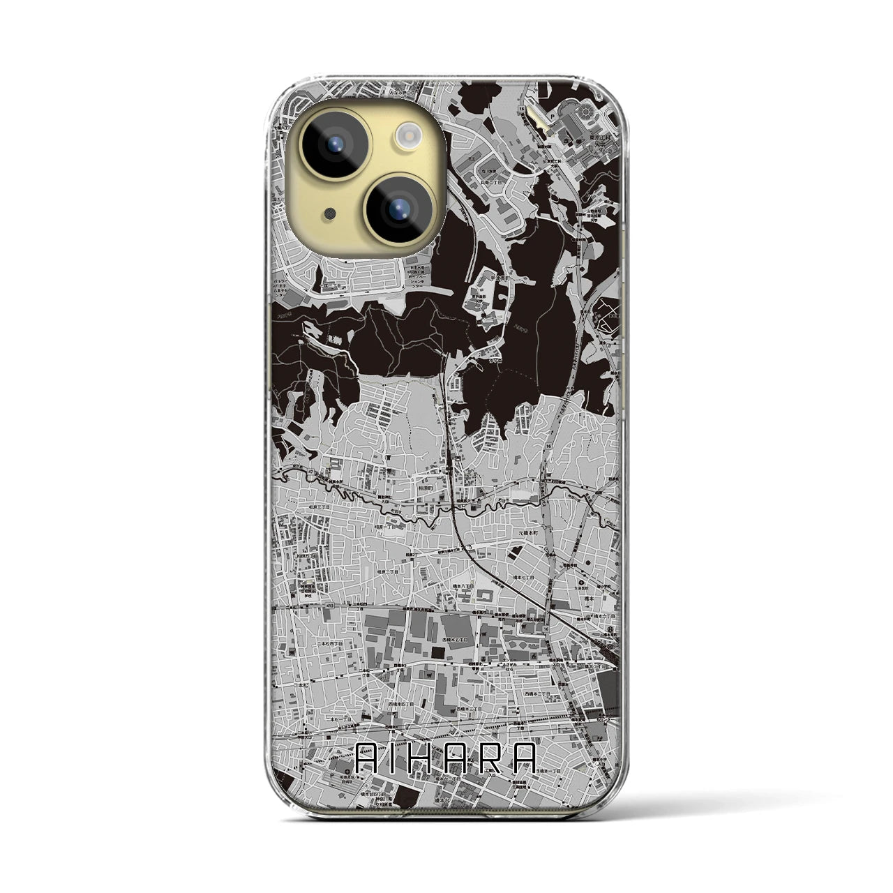 【相原(東京都)】地図柄iPhoneケース(クリアタイプ)