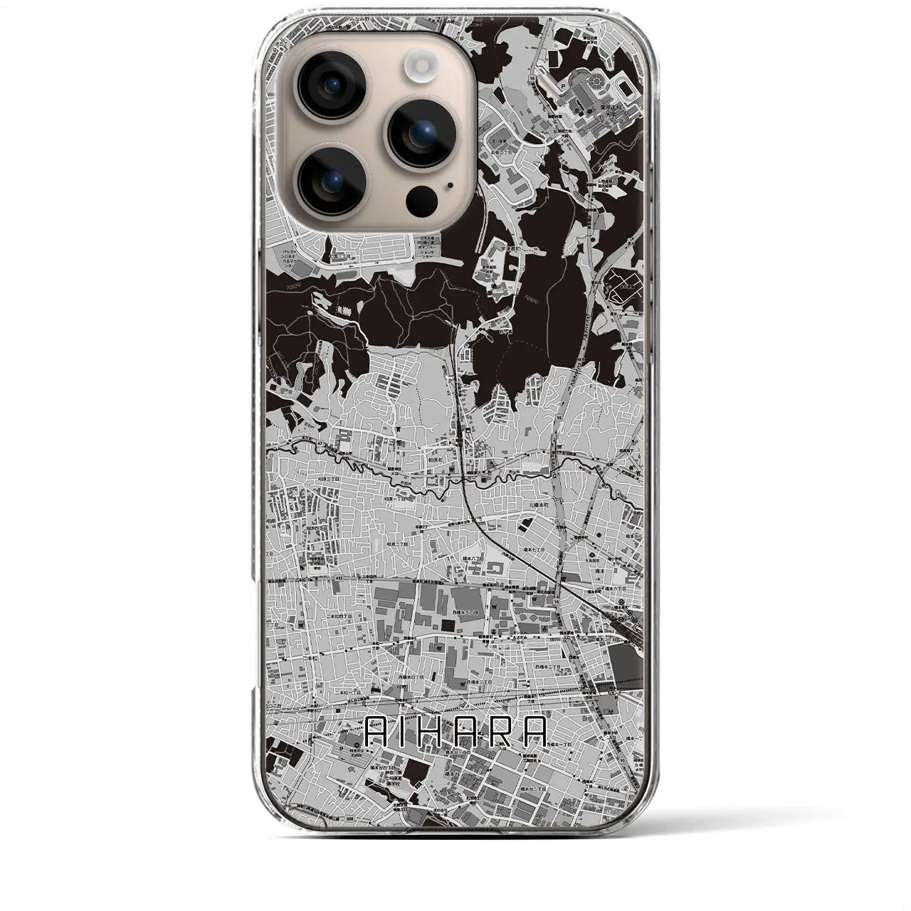 【相原(東京都)】地図柄iPhoneケース(クリアタイプ)