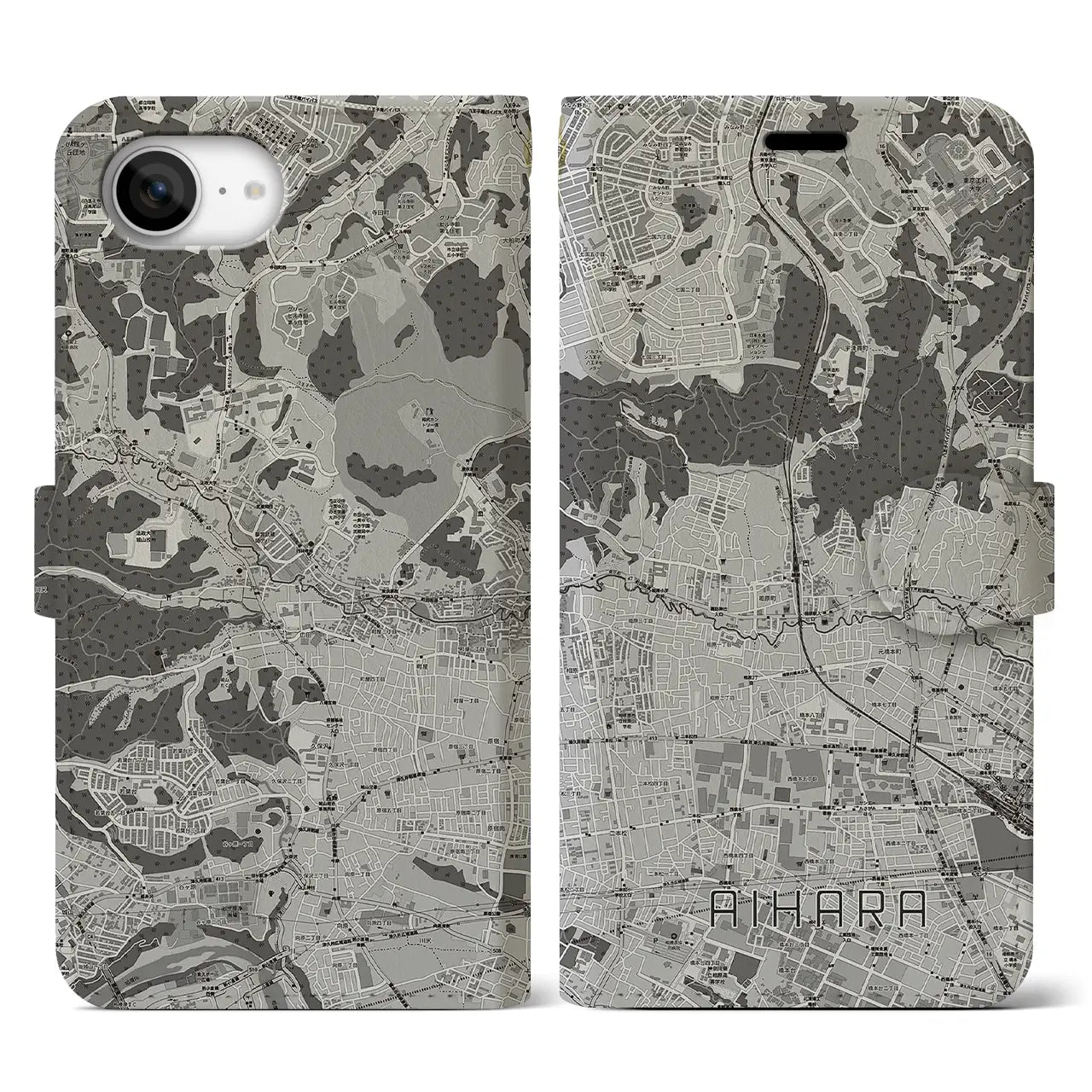 【相原(東京都)】地図柄iPhoneケース(手帳タイプ)