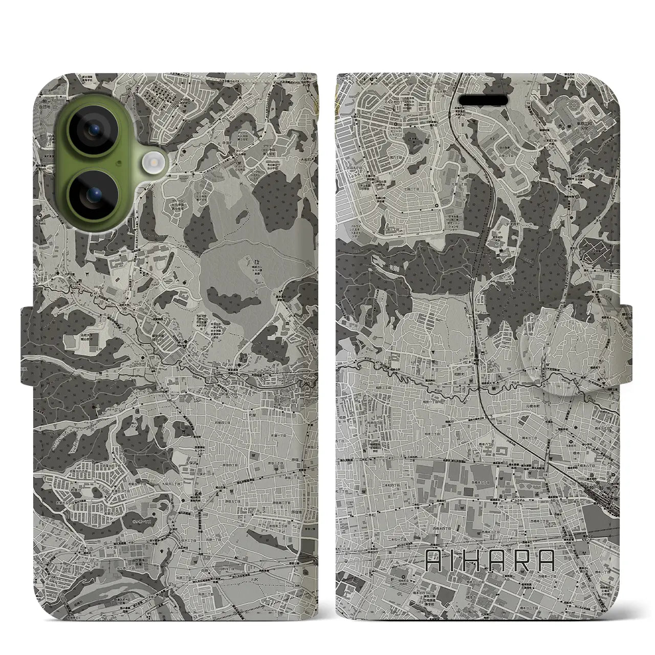 【相原(東京都)】地図柄iPhoneケース(手帳タイプ)