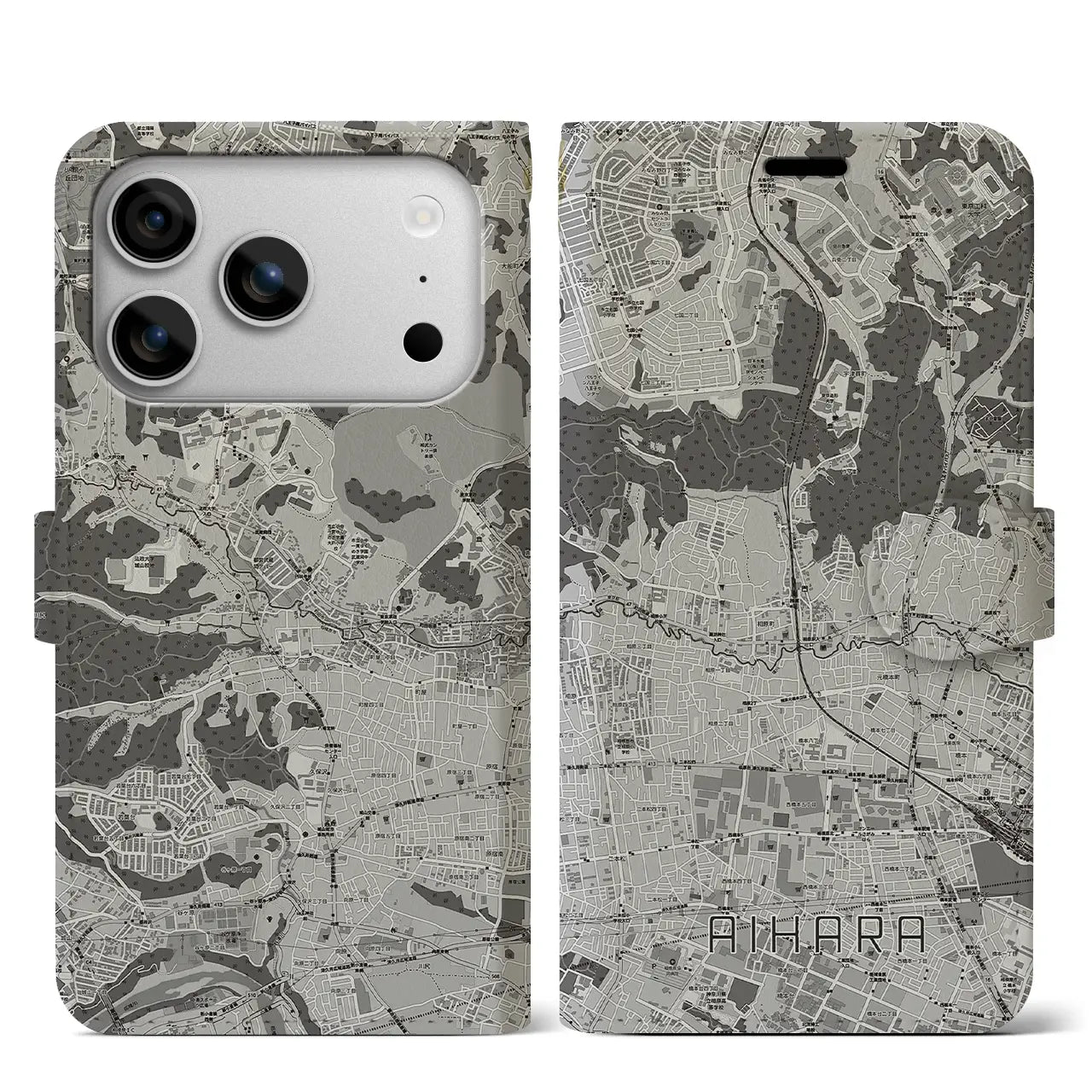 【相原(東京都)】地図柄iPhoneケース(手帳タイプ)