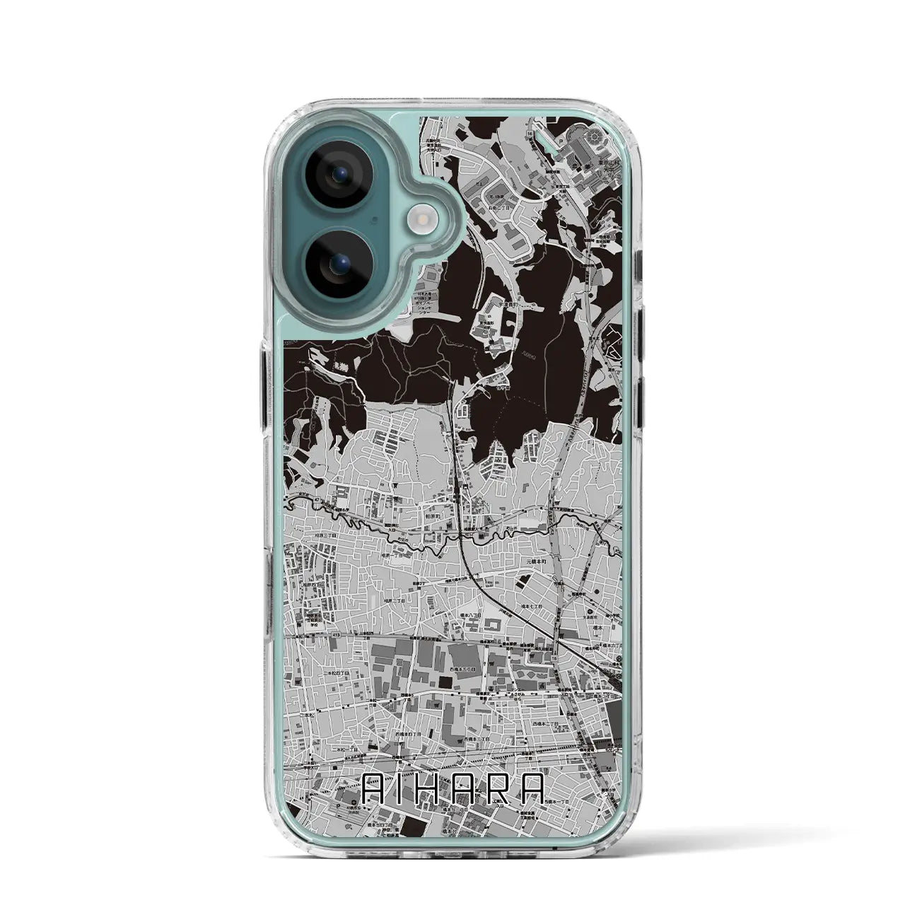 【相原(東京都)】地図柄iPhoneケース(MagSafeタイプ)モノトーン・iPhone 16 Pro 用