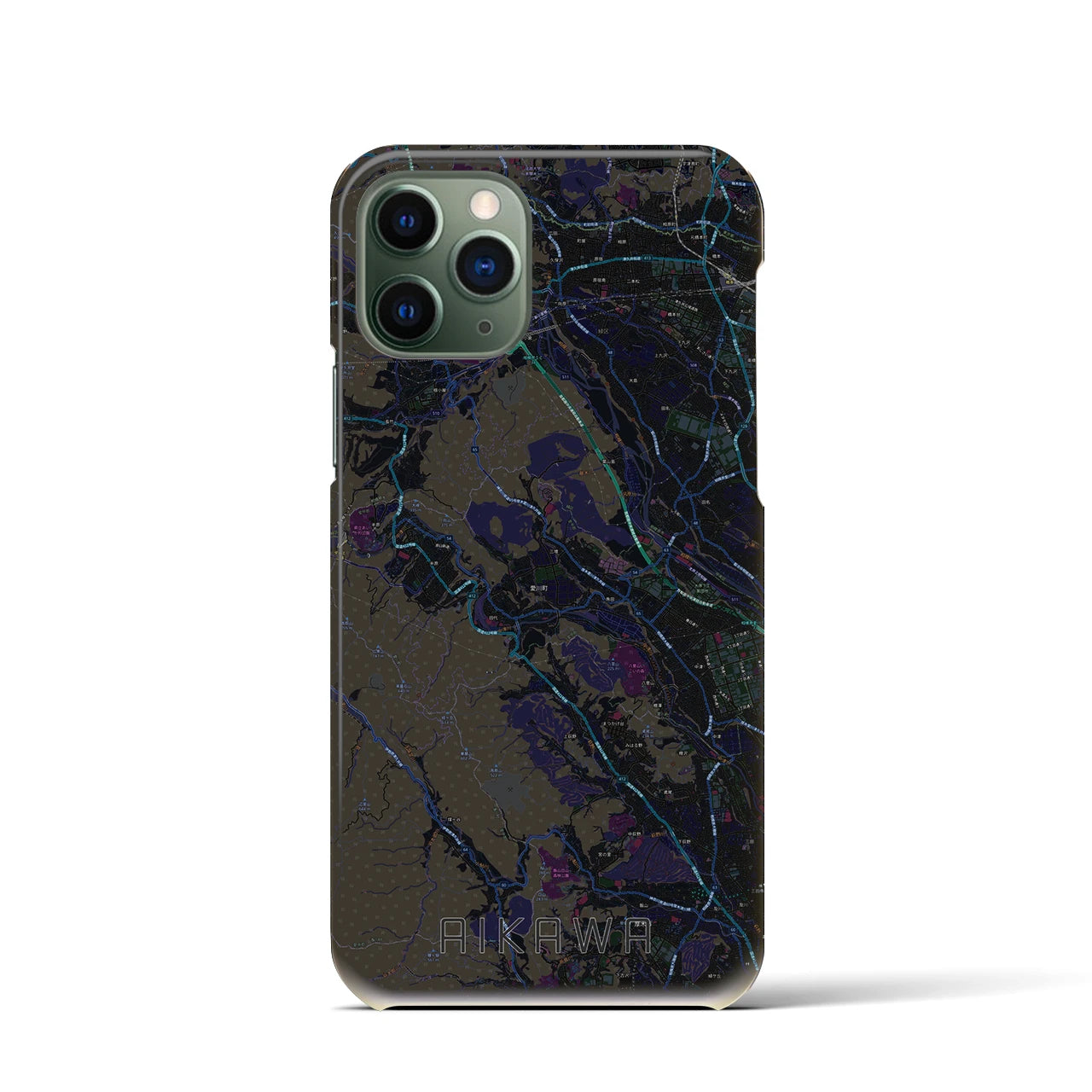 【愛川(神奈川県)】地図柄iPhoneケース(バックカバータイプ)