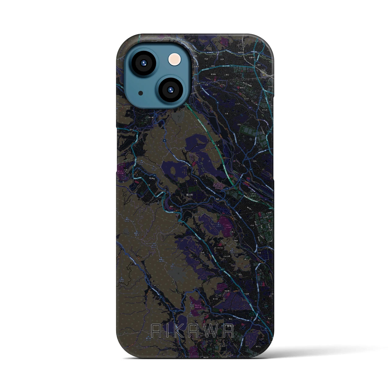 【愛川(神奈川県)】地図柄iPhoneケース(バックカバータイプ)