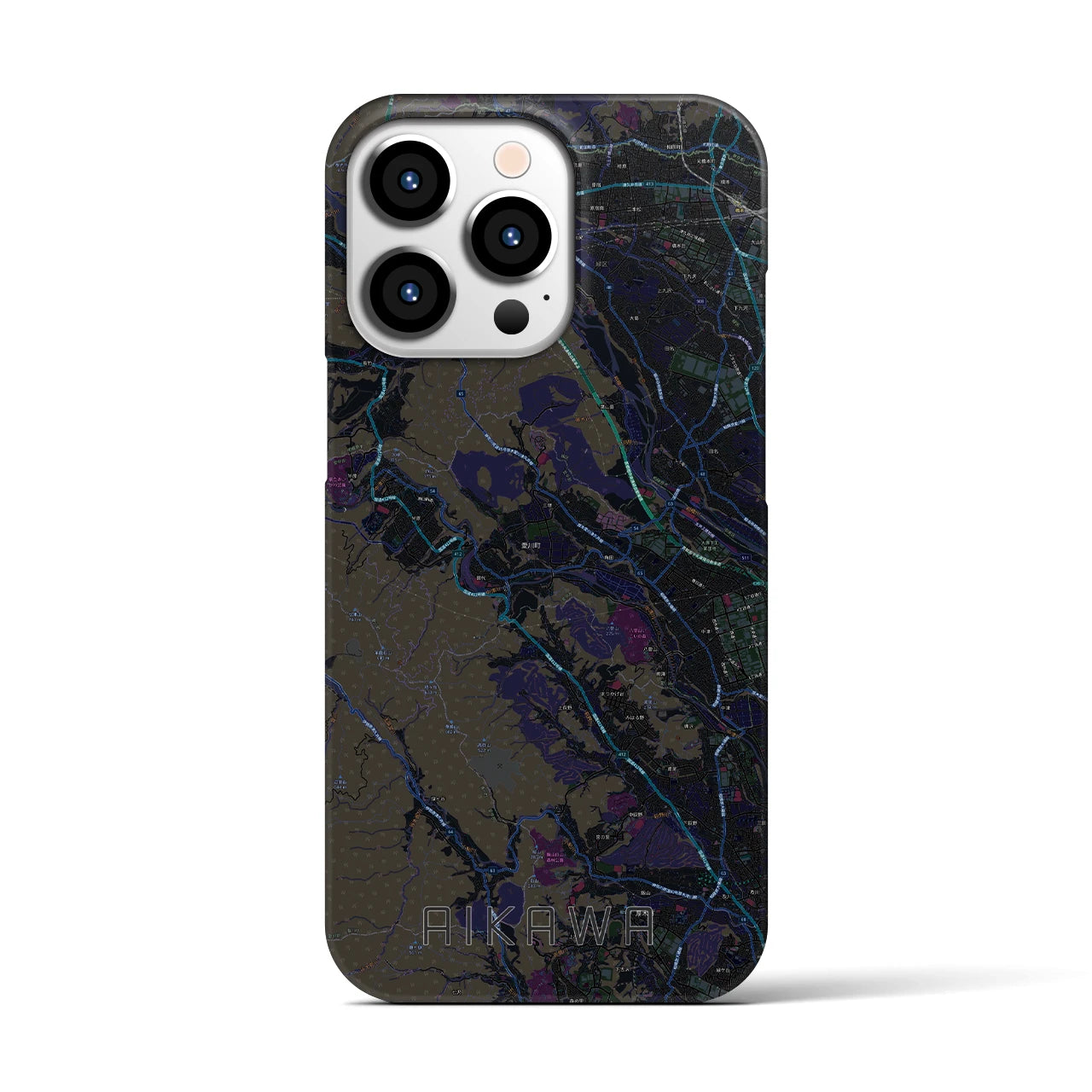 【愛川(神奈川県)】地図柄iPhoneケース(バックカバータイプ)
