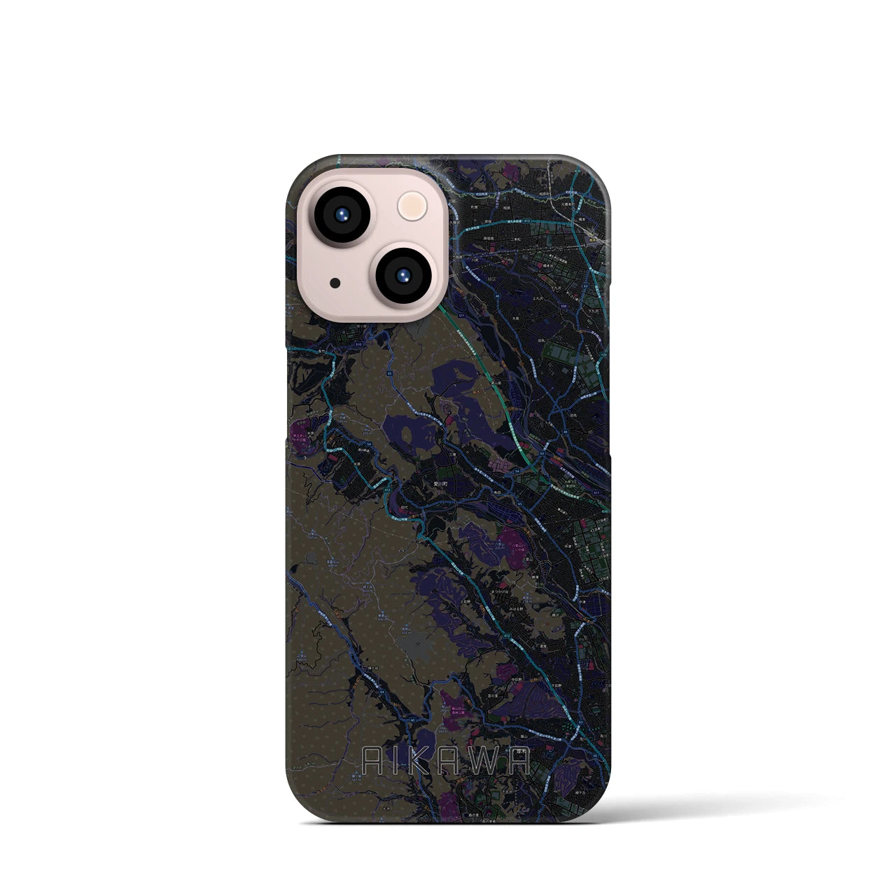 【愛川(神奈川県)】地図柄iPhoneケース(バックカバータイプ)