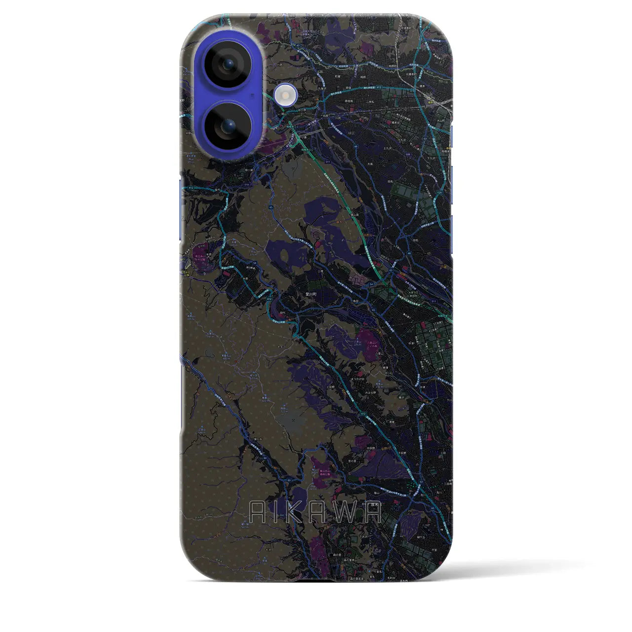 【愛川(神奈川県)】地図柄iPhoneケース(バックカバータイプ)
