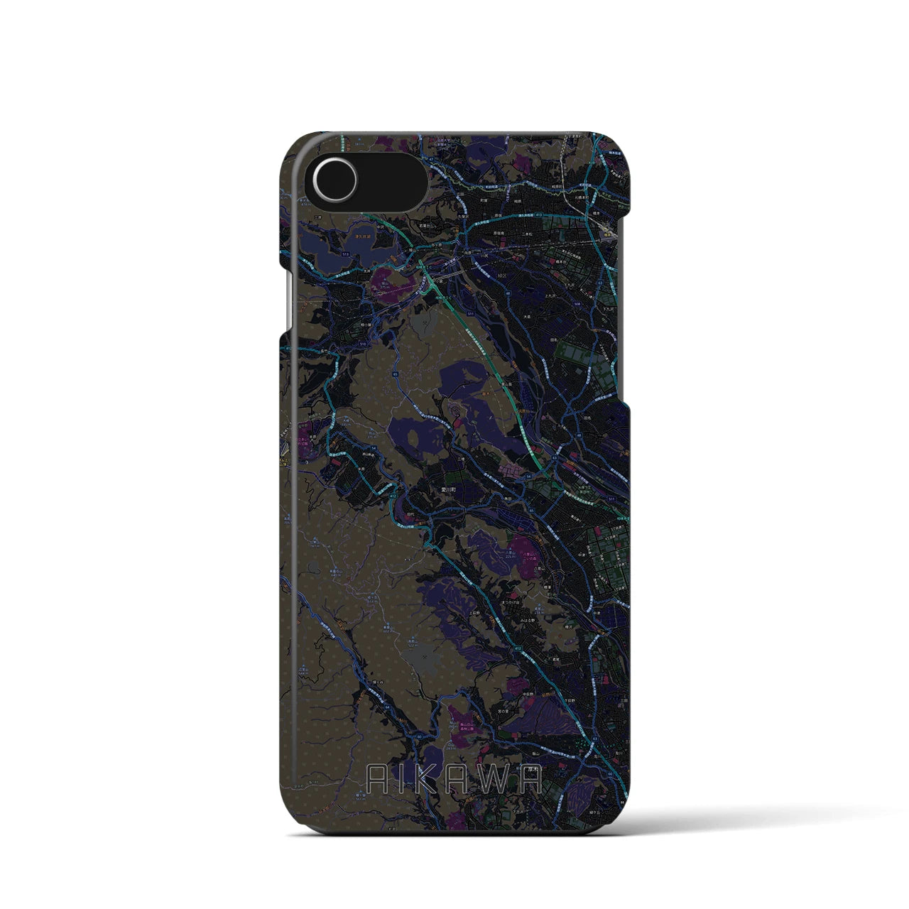 【愛川(神奈川県)】地図柄iPhoneケース(バックカバータイプ)