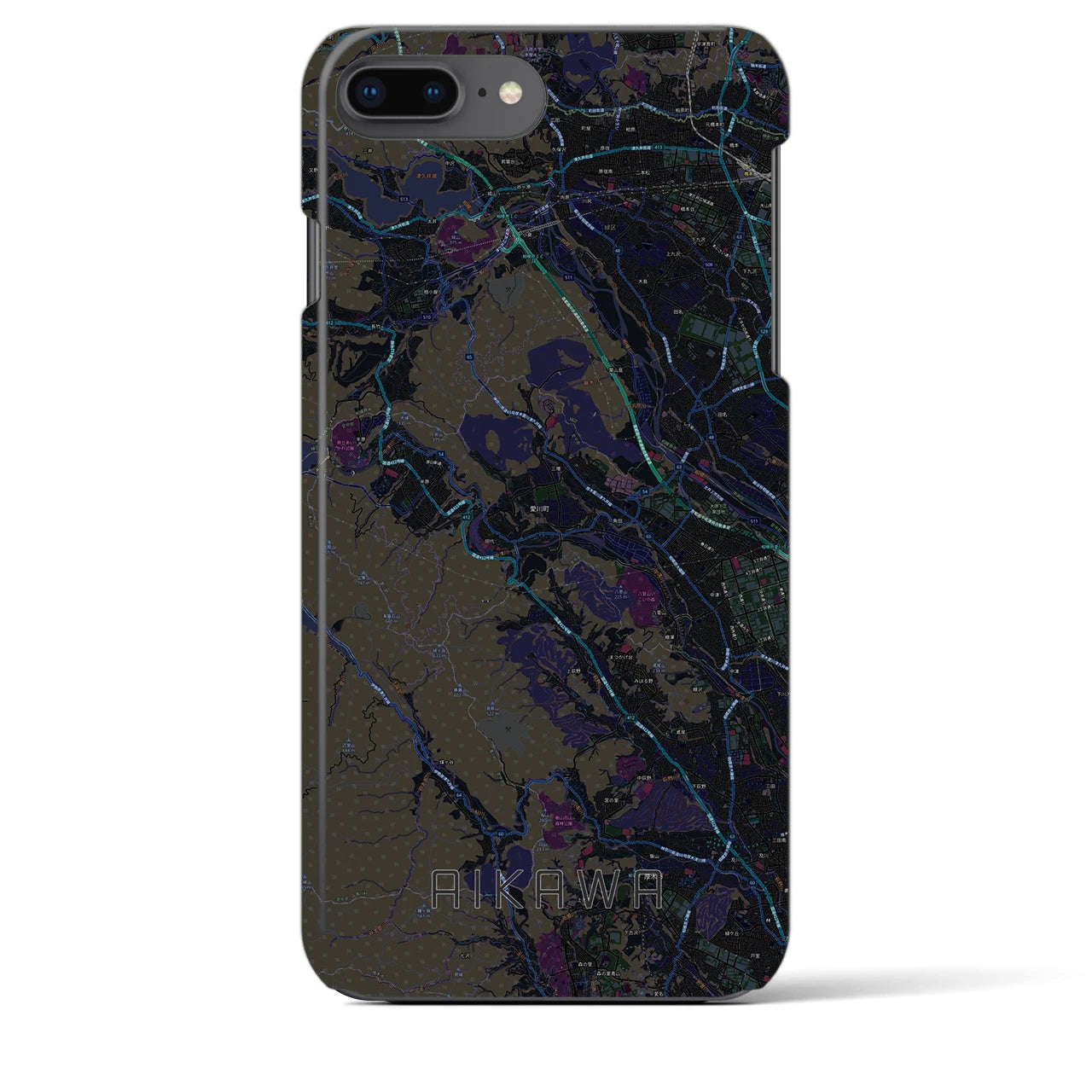 【愛川(神奈川県)】地図柄iPhoneケース(バックカバータイプ)