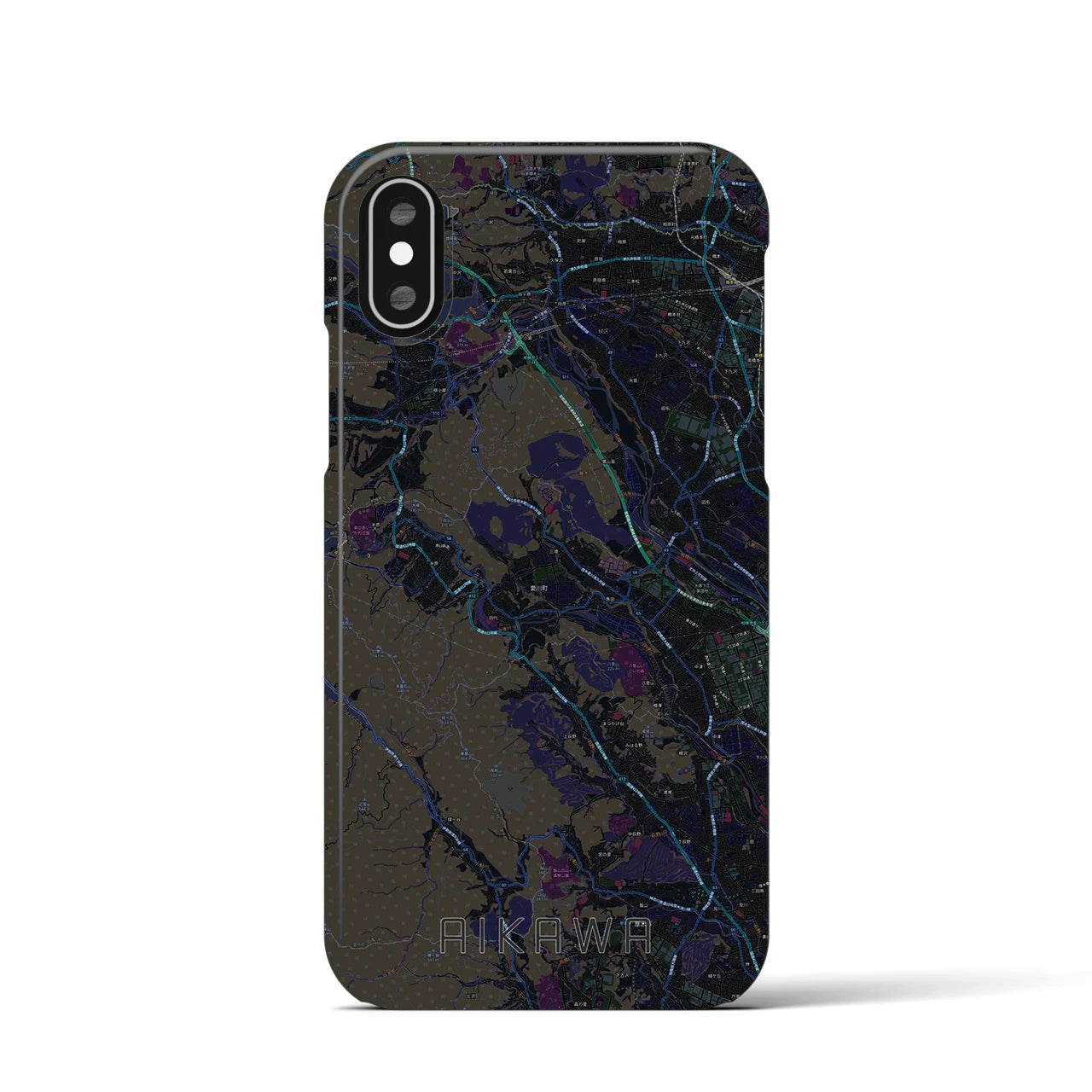 【愛川(神奈川県)】地図柄iPhoneケース(バックカバータイプ)