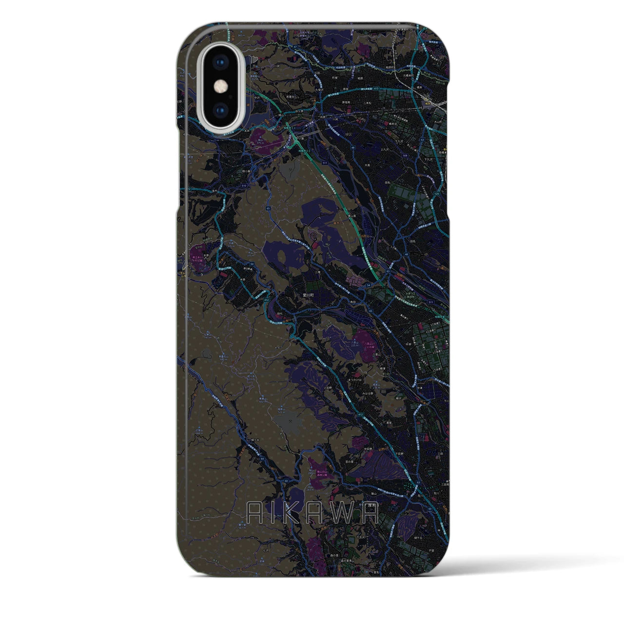 【愛川(神奈川県)】地図柄iPhoneケース(バックカバータイプ)